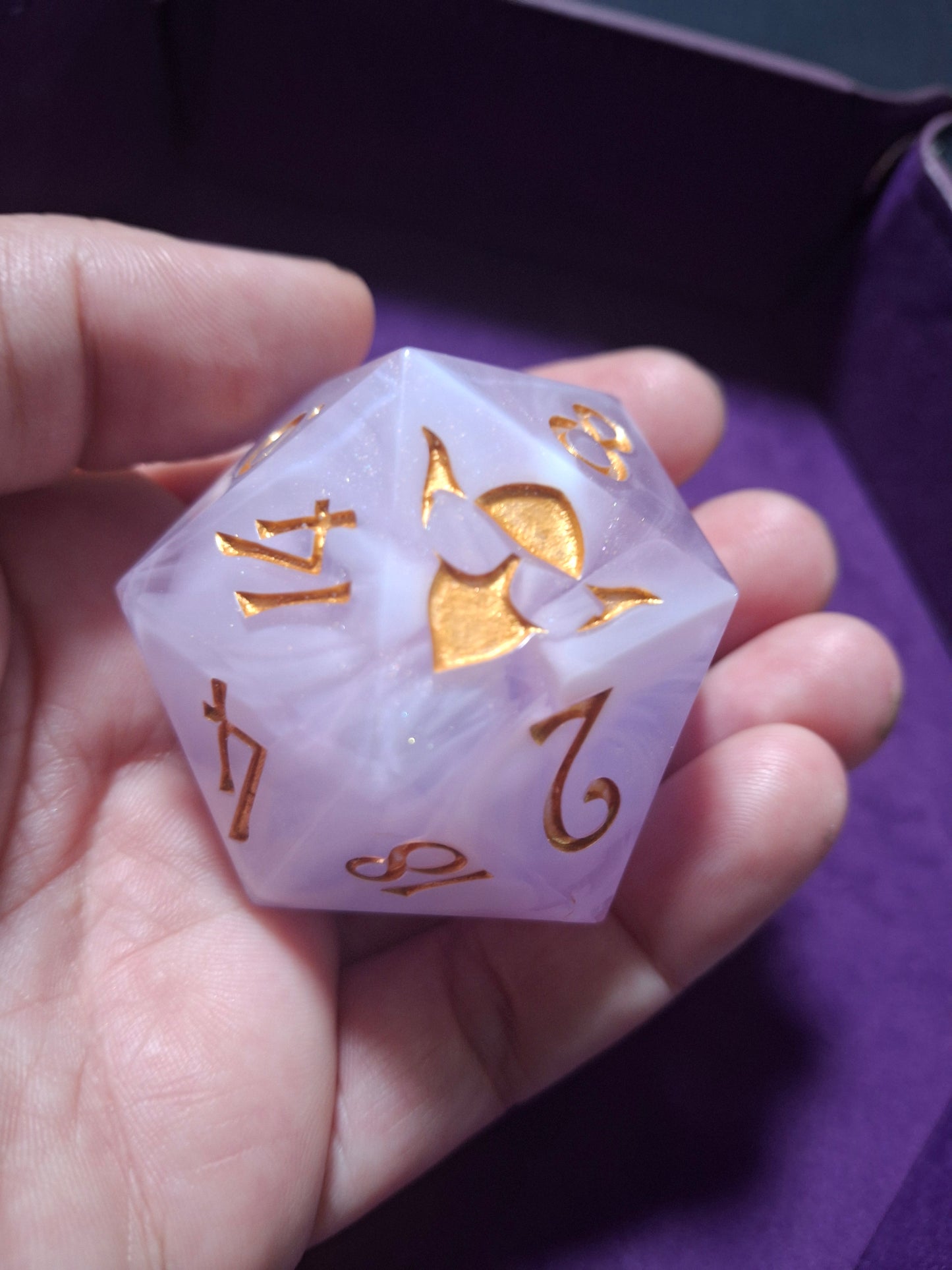 Enchanting Lilac Nebula Dice Set - A Collector's Dream for Your Next Adventure! 55 MM Chonk