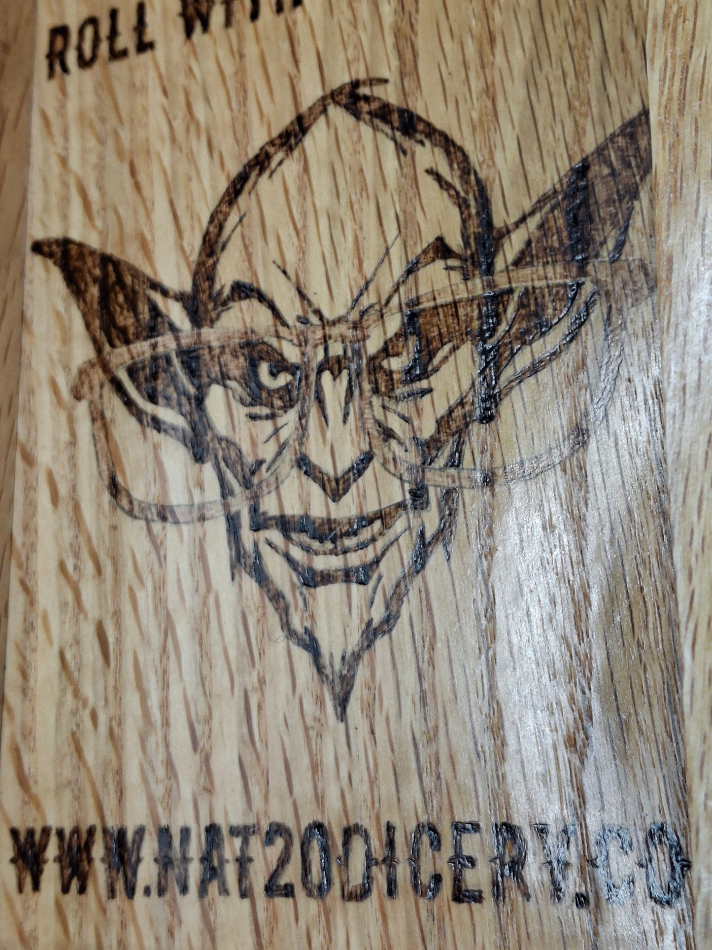 🌑 Goblinshade Hollow – Dark Walnut Dice Tray with the Dice Goblin’s Mark