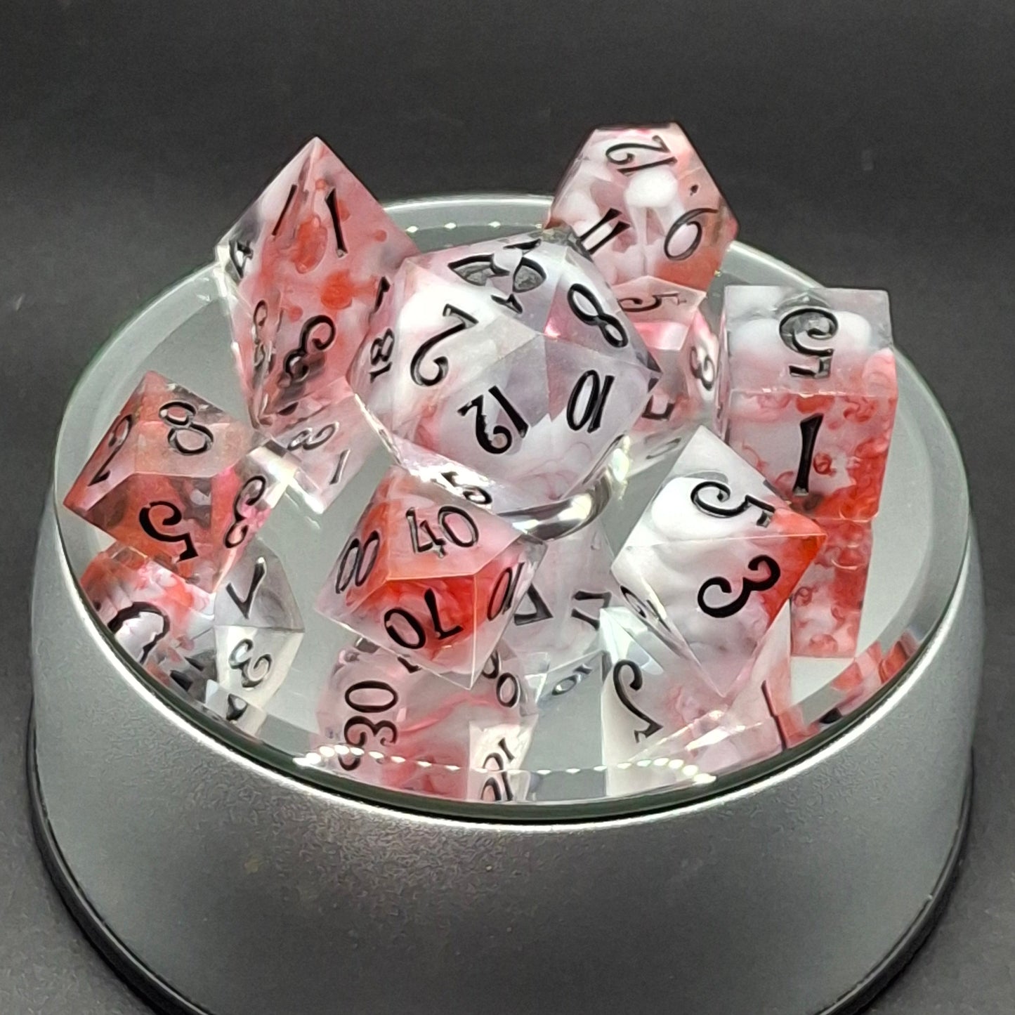 Massacre in the Water Set of 7 TTRPG Dice Set Tabletop Gaming Dungeons and Dragons Pathfinder | Hand Made Sharp Sided Dice