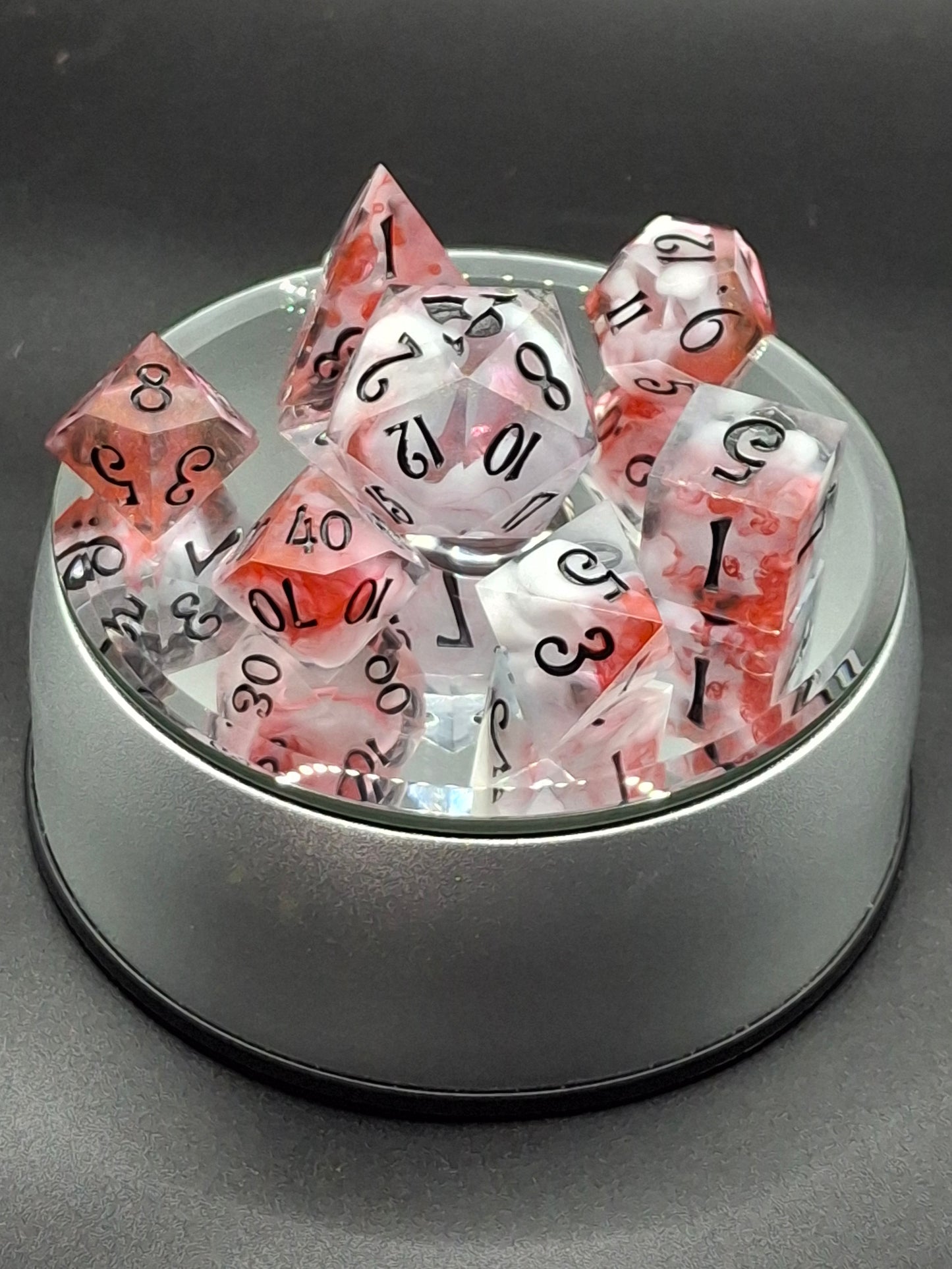 Massacre in the Water Set of 7 TTRPG Dice Set Tabletop Gaming Dungeons and Dragons Pathfinder | Hand Made Sharp Sided Dice
