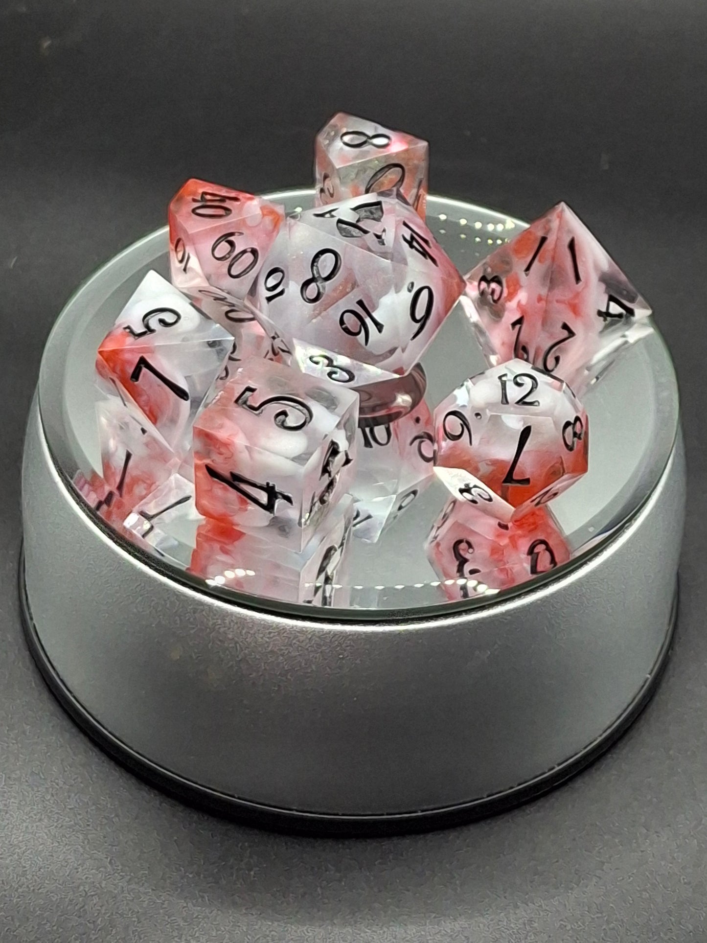 Massacre in the Water Set of 7 TTRPG Dice Set Tabletop Gaming Dungeons and Dragons Pathfinder | Hand Made Sharp Sided Dice