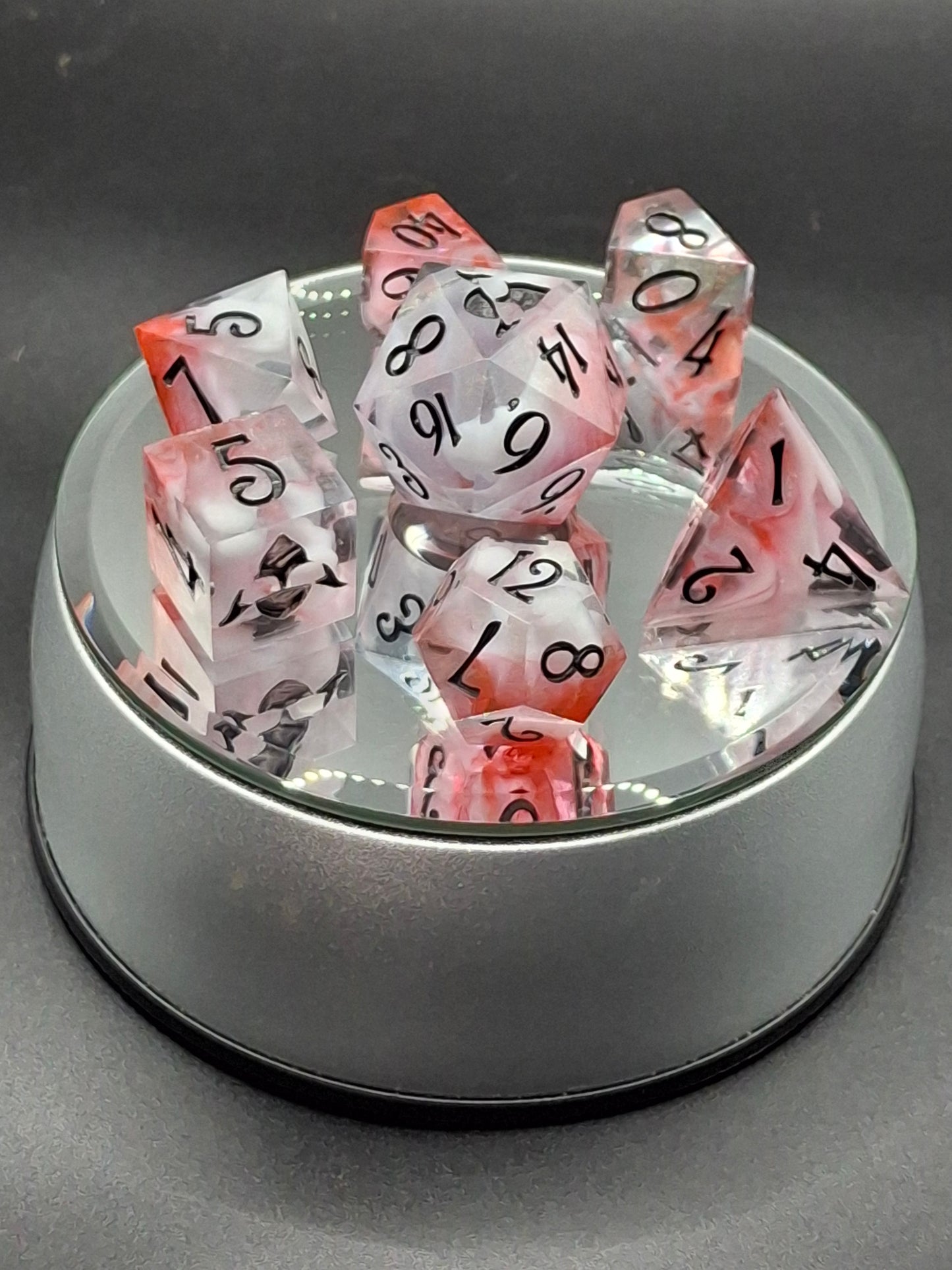Massacre in the Water Set of 7 TTRPG Dice Set Tabletop Gaming Dungeons and Dragons Pathfinder | Hand Made Sharp Sided Dice