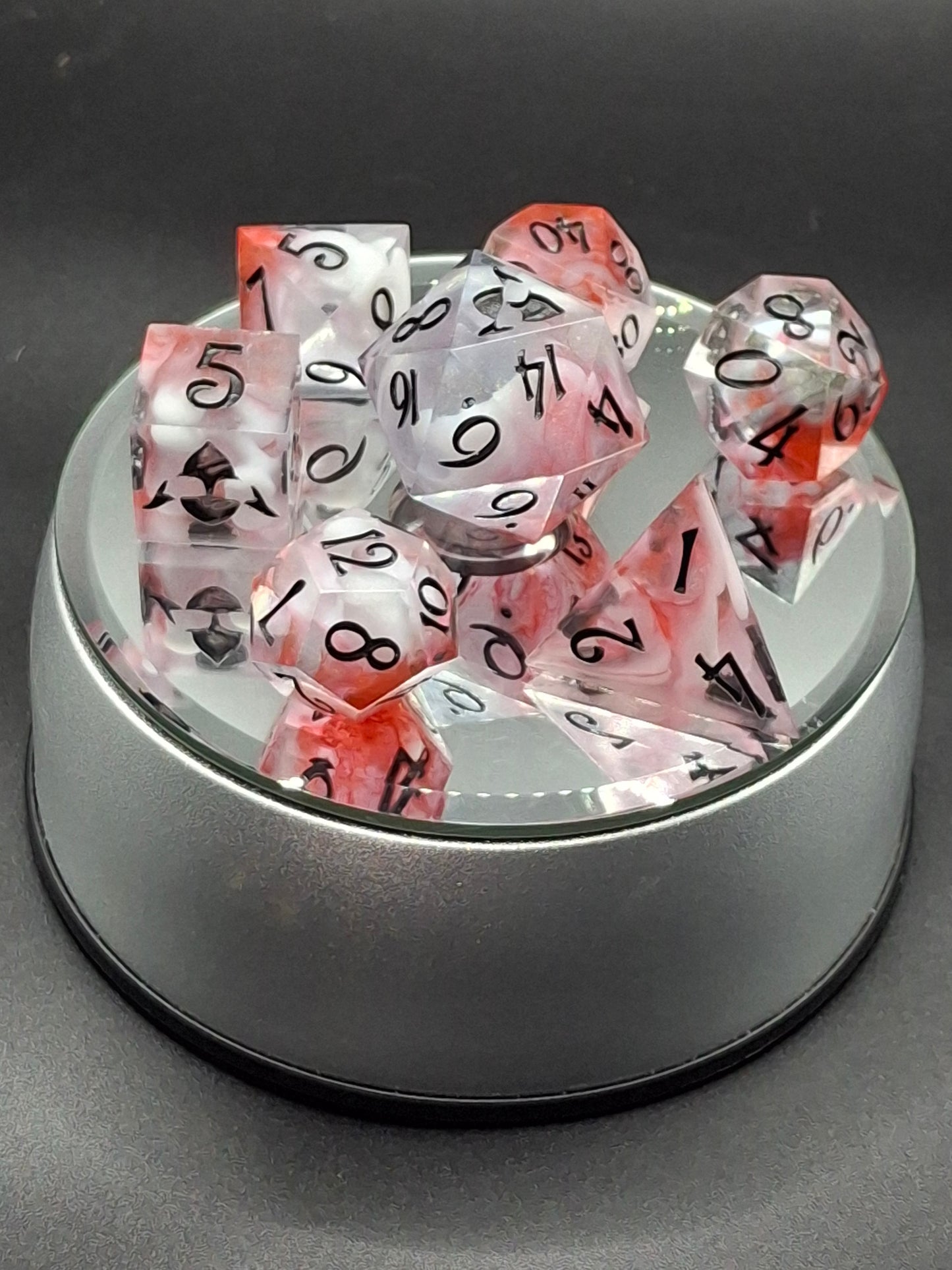 Massacre in the Water Set of 7 TTRPG Dice Set Tabletop Gaming Dungeons and Dragons Pathfinder | Hand Made Sharp Sided Dice