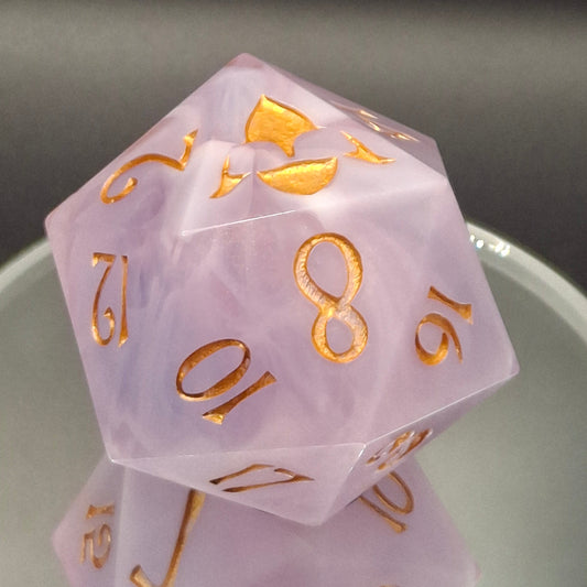 Enchanting Lilac Nebula Dice Set - A Collector's Dream for Your Next Adventure! 55 MM Chonk
