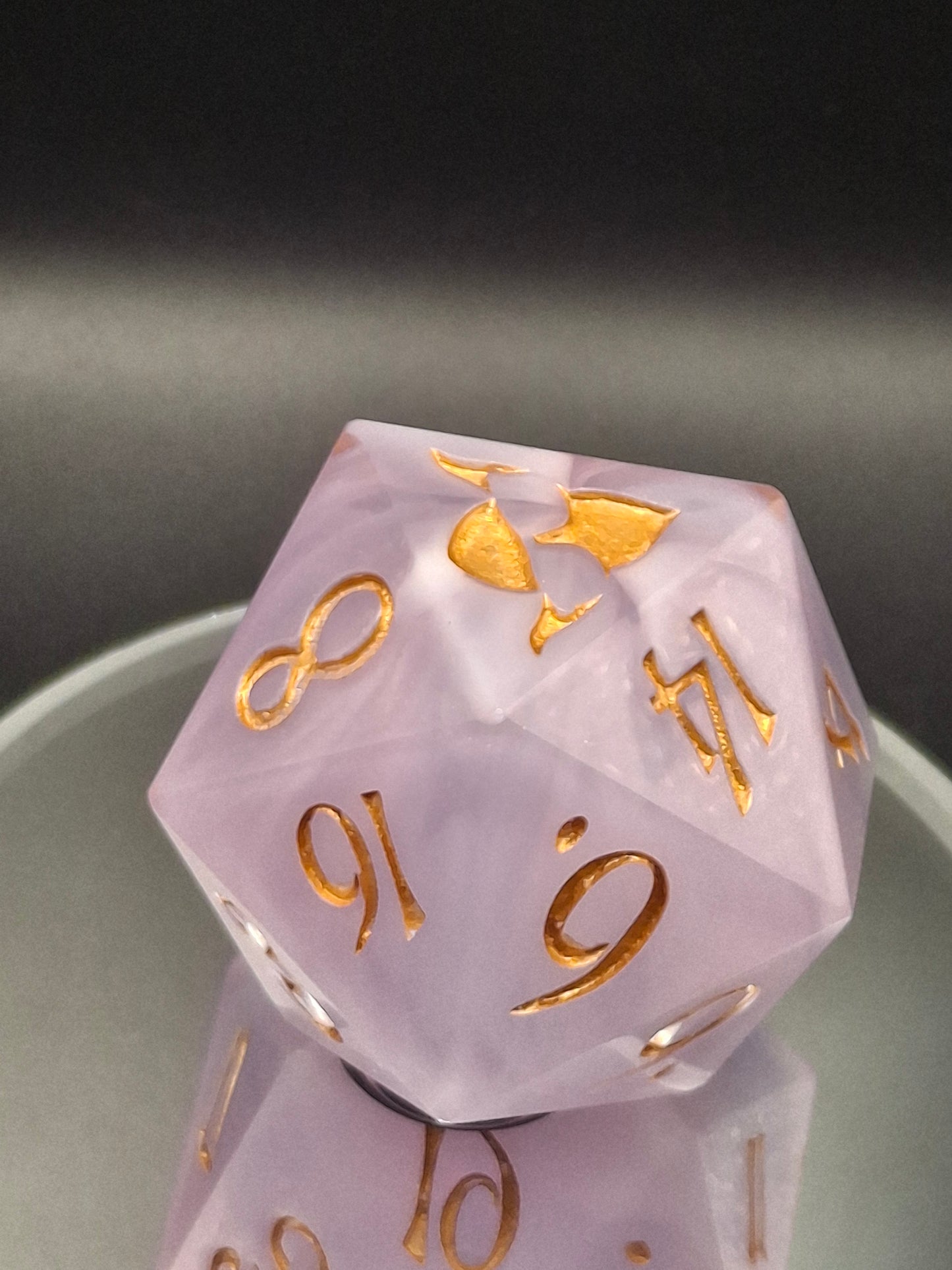 Enchanting Lilac Nebula Dice Set - A Collector's Dream for Your Next Adventure! 55 MM Chonk