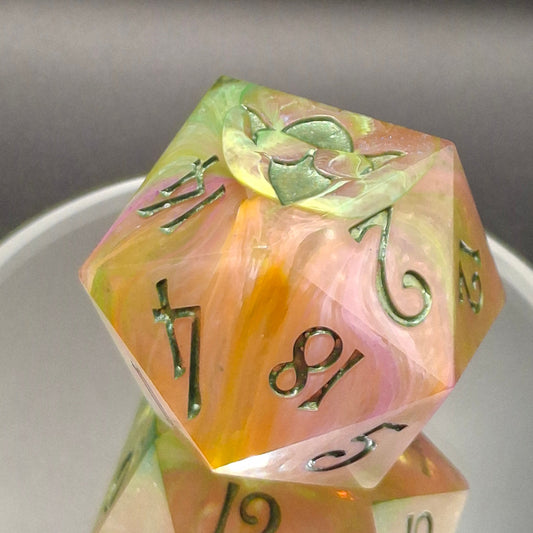 Mystical Aura 20-Sided Dice - Iridescent Color Shift 55mm Chonk Dice CHONKY BOY