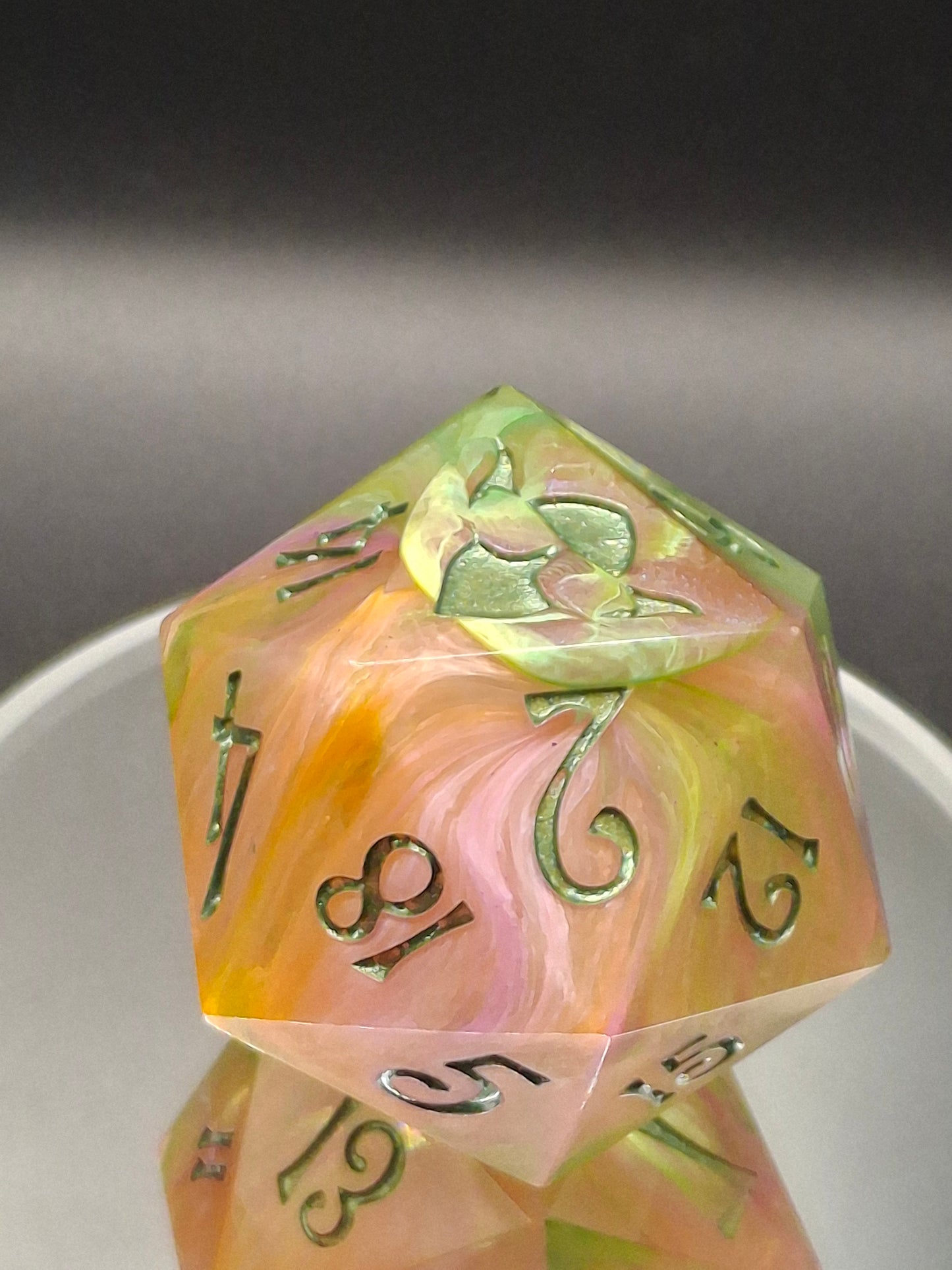 Mystical Aura 20-Sided Dice - Iridescent Color Shift 55mm Chonk Dice CHONKY BOY