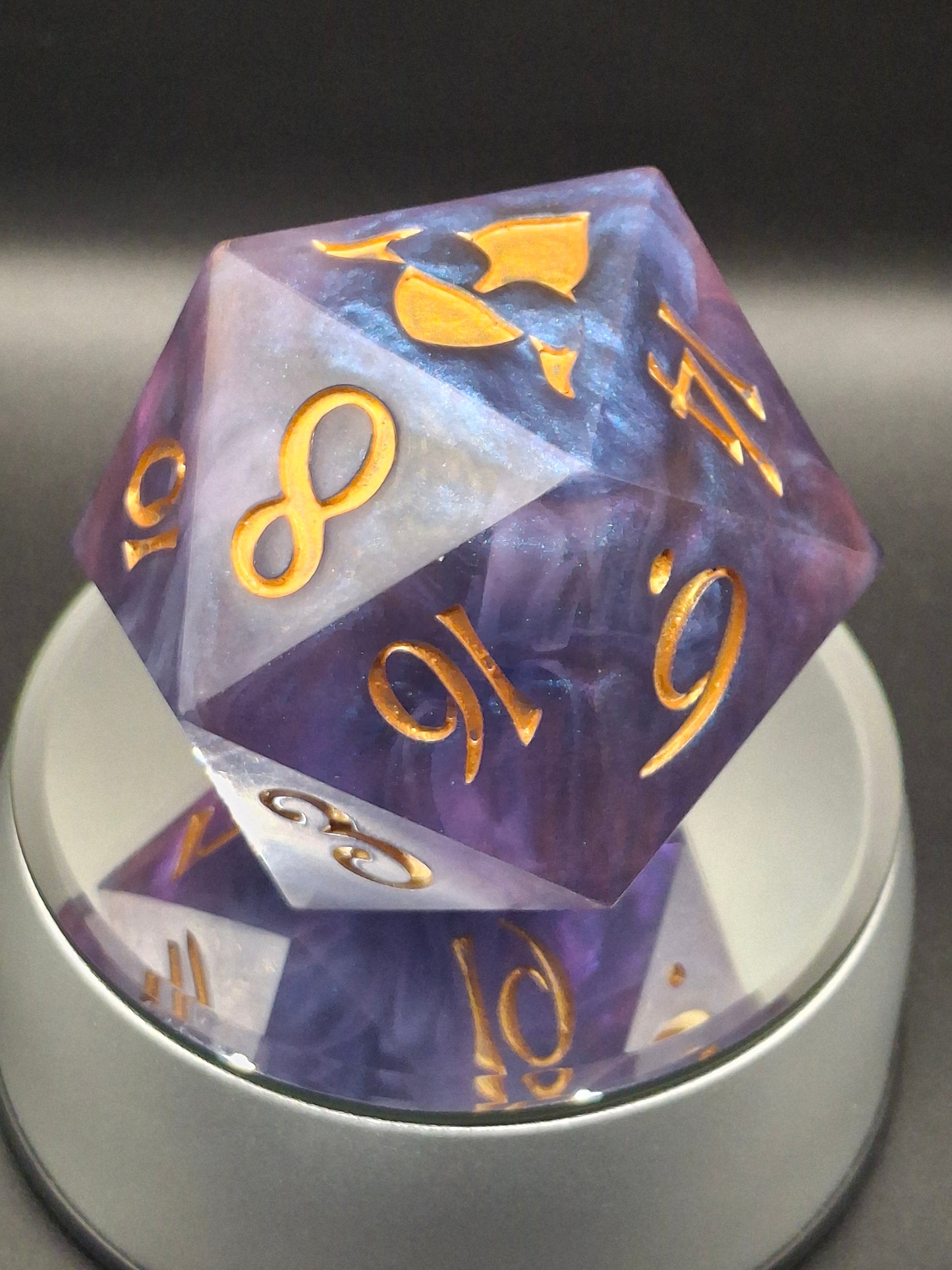 The Cosmic Colossus – 78mm Galaxy Chonk D20 | Sharp Edge Giant Dice with Gold Ink