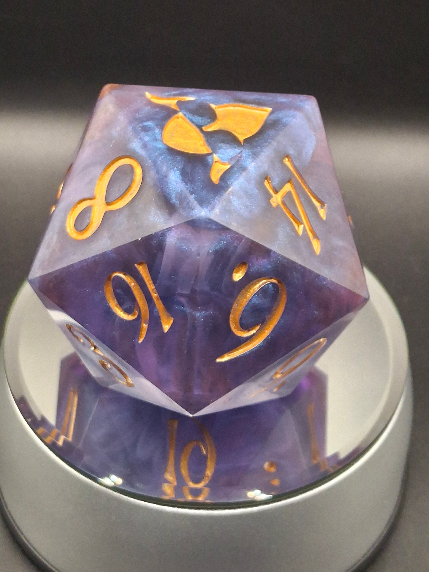 The Cosmic Colossus – 78mm Galaxy Chonk D20 | Sharp Edge Giant Dice with Gold Ink