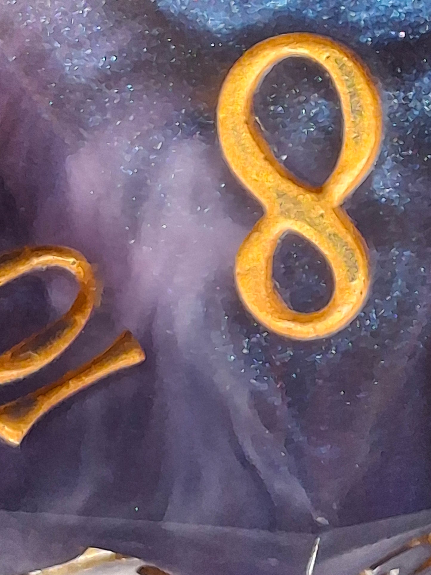 The Cosmic Colossus – 78mm Galaxy Chonk D20 | Sharp Edge Giant Dice with Gold Ink