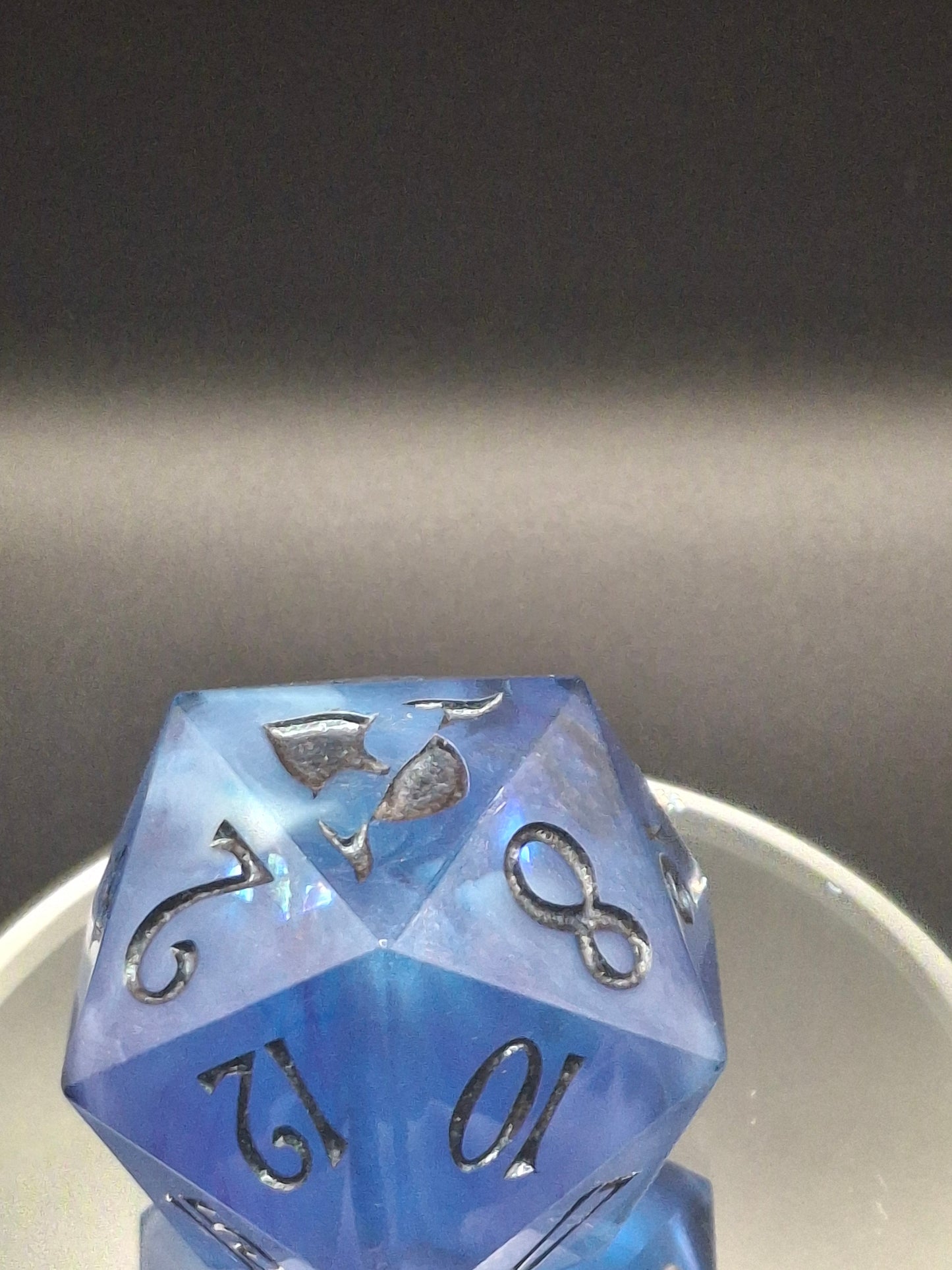 Mystical Blue Nebula D20 Dice - Enchanting TTRPG Collectible 55mm Chonk
