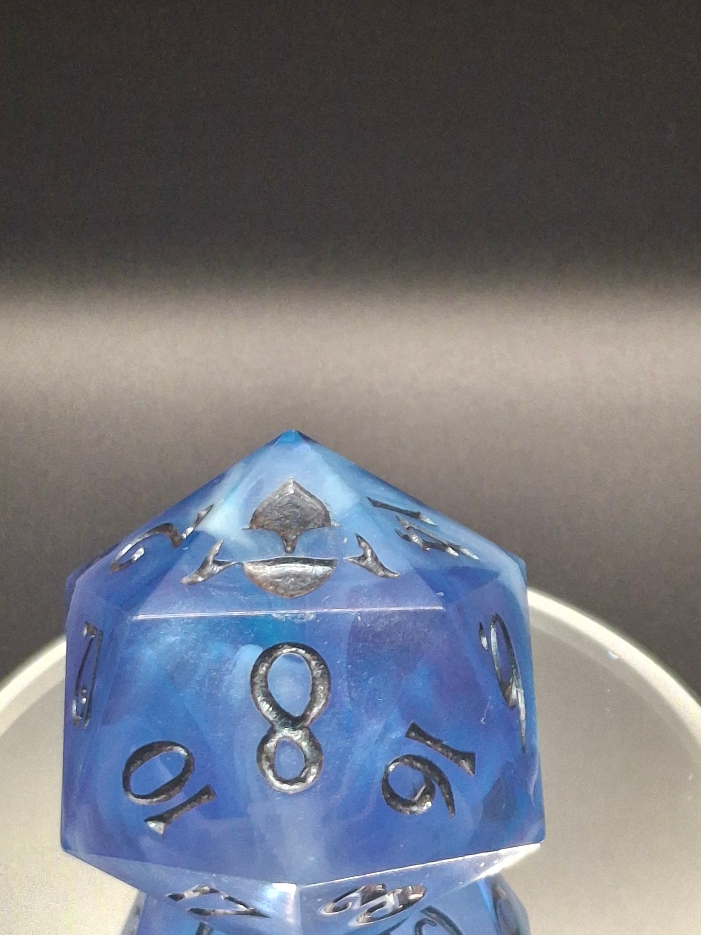 Mystical Blue Nebula D20 Dice - Enchanting TTRPG Collectible 55mm Chonk