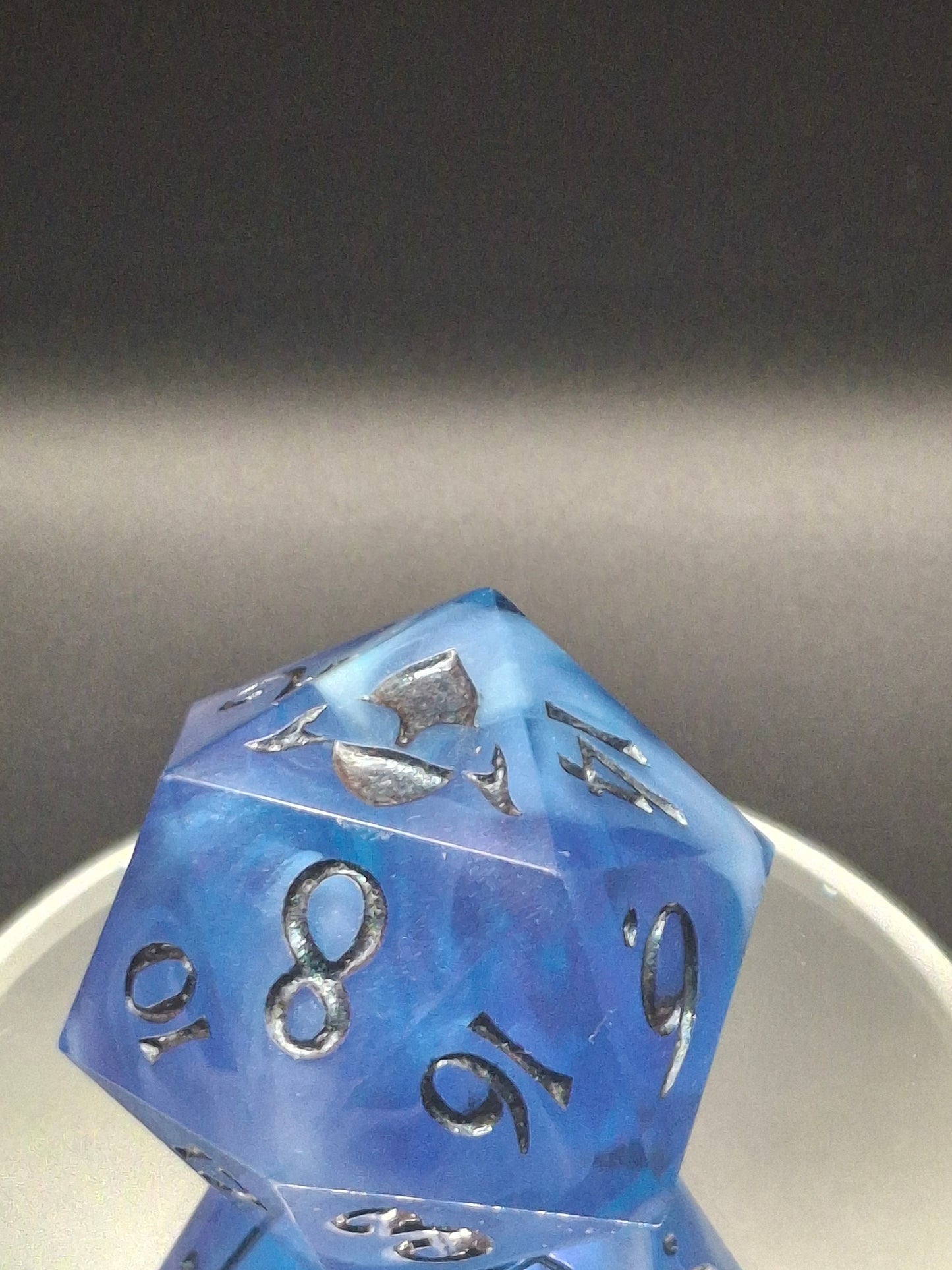 Mystical Blue Nebula D20 Dice - Enchanting TTRPG Collectible 55mm Chonk