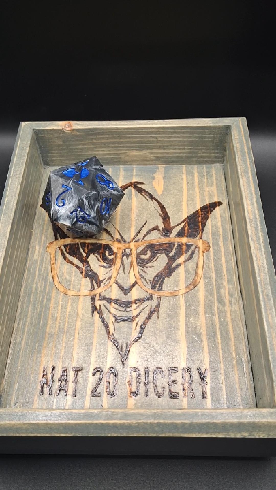 Epic Shimmering Blue and Silver D20 Dice - Adventure Awaits! 55 mm Chonk
