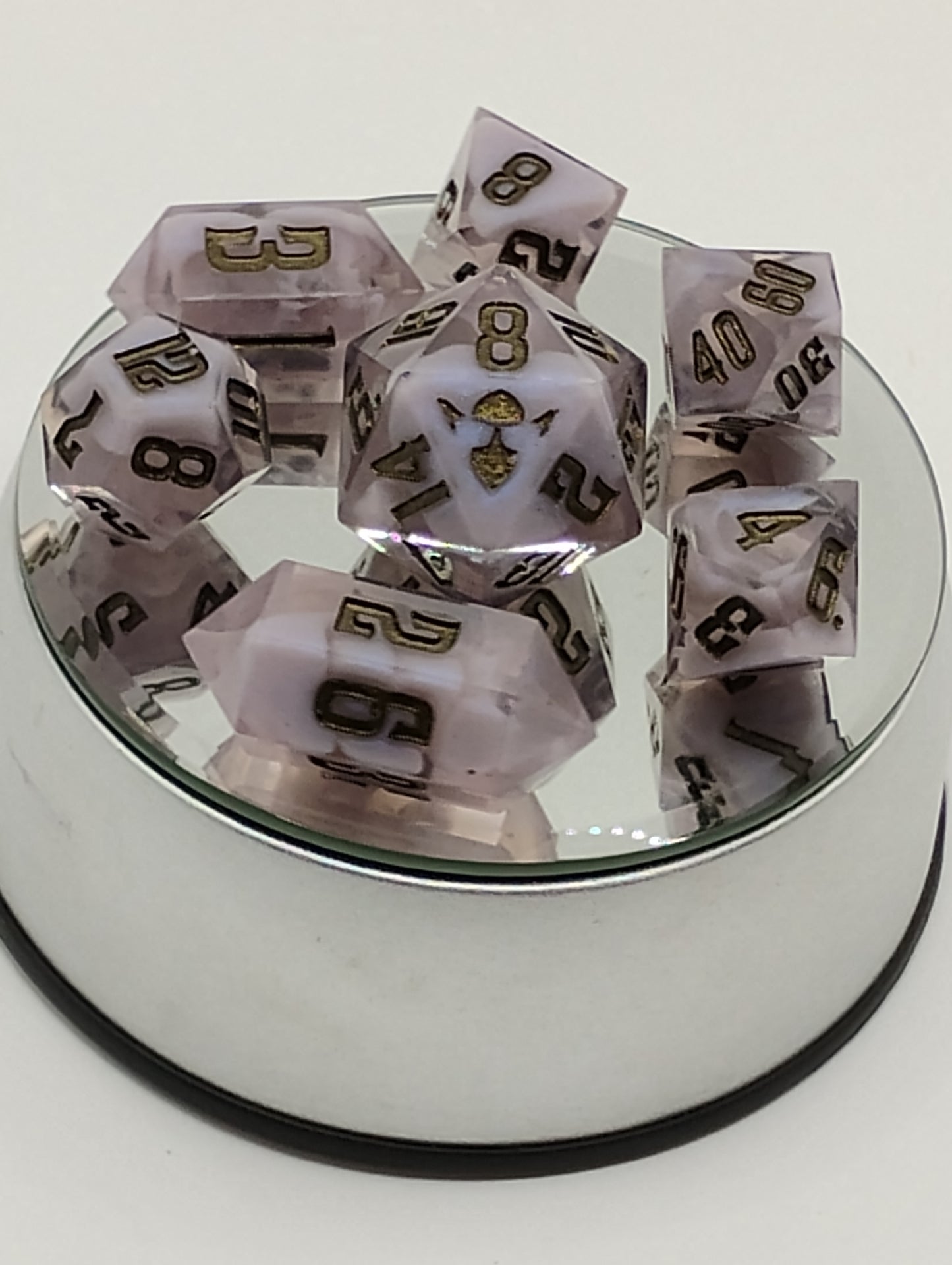 Stormy Weather Standard 7 Sharp Sided Hand Made DnD Dice Set