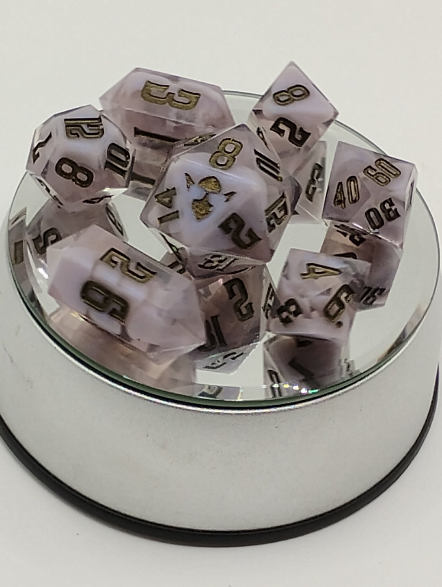 Stormy Weather Standard 7 Sharp Sided Hand Made DnD Dice Set