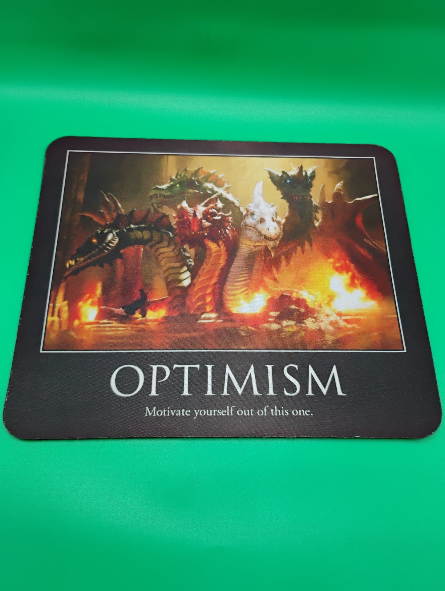 Dungeon Optimism Mouse Pad – Funny D&D Inspirational Desk Art for Adventurers