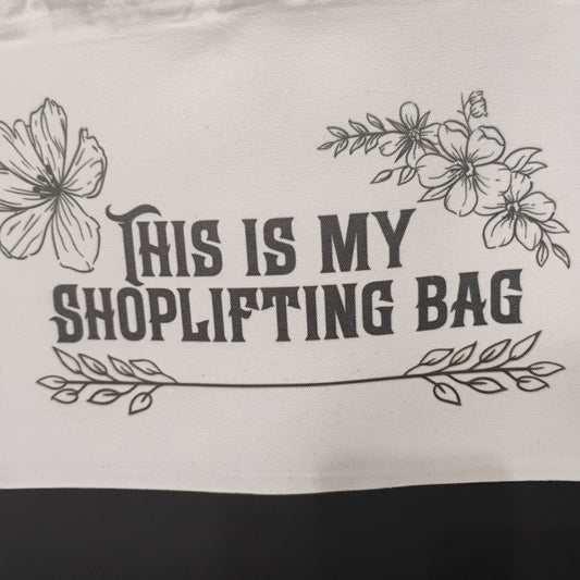 ‘This Is My Shoplifting Bag’ – Zippered Canvas Tote for Dice Goblins & TTRPG Gear