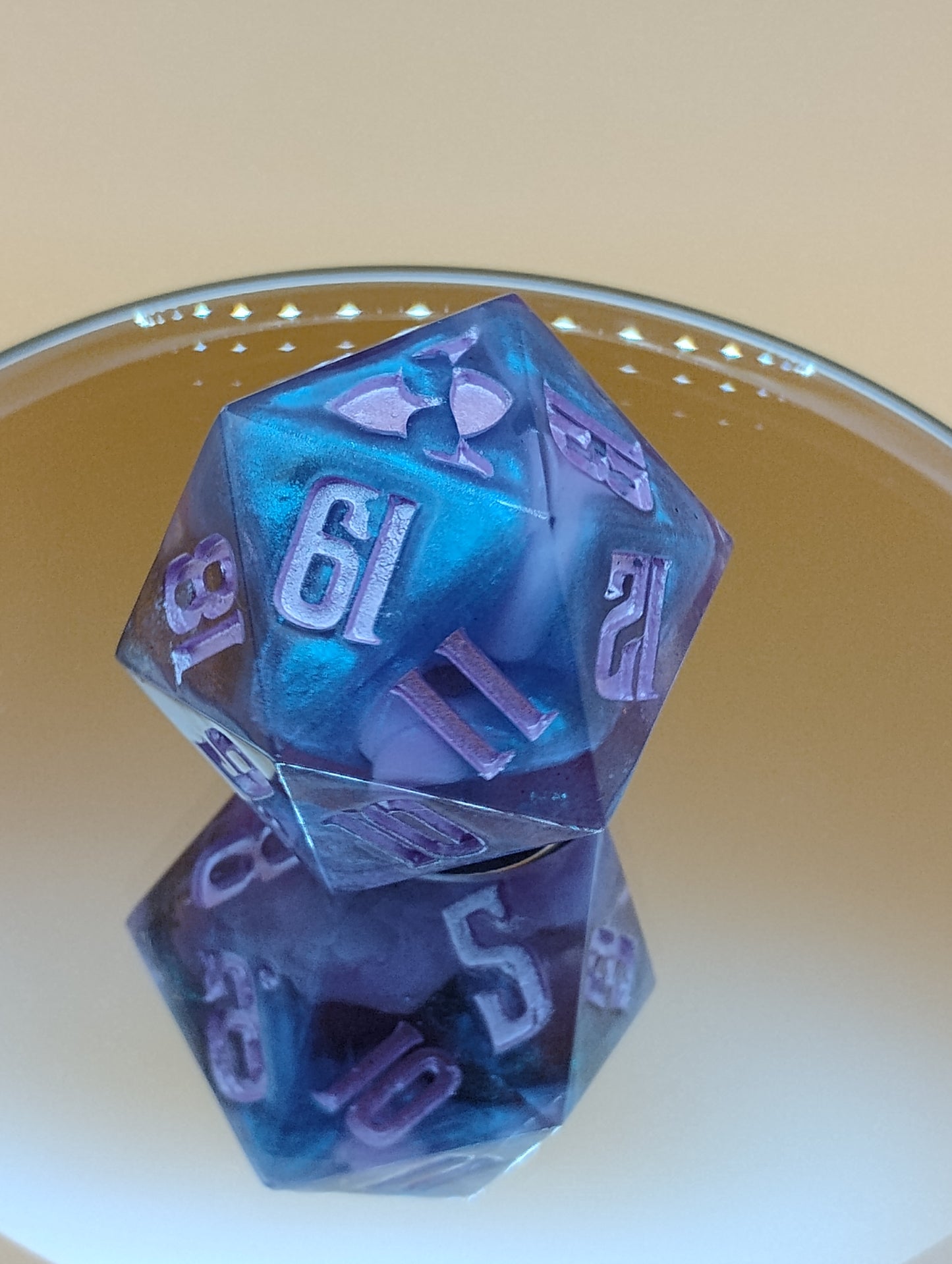 Arcane Eclipse 38mm Spindown – Handmade Gothic Purple & Blue MTG Life Counter by Nat20Dicery