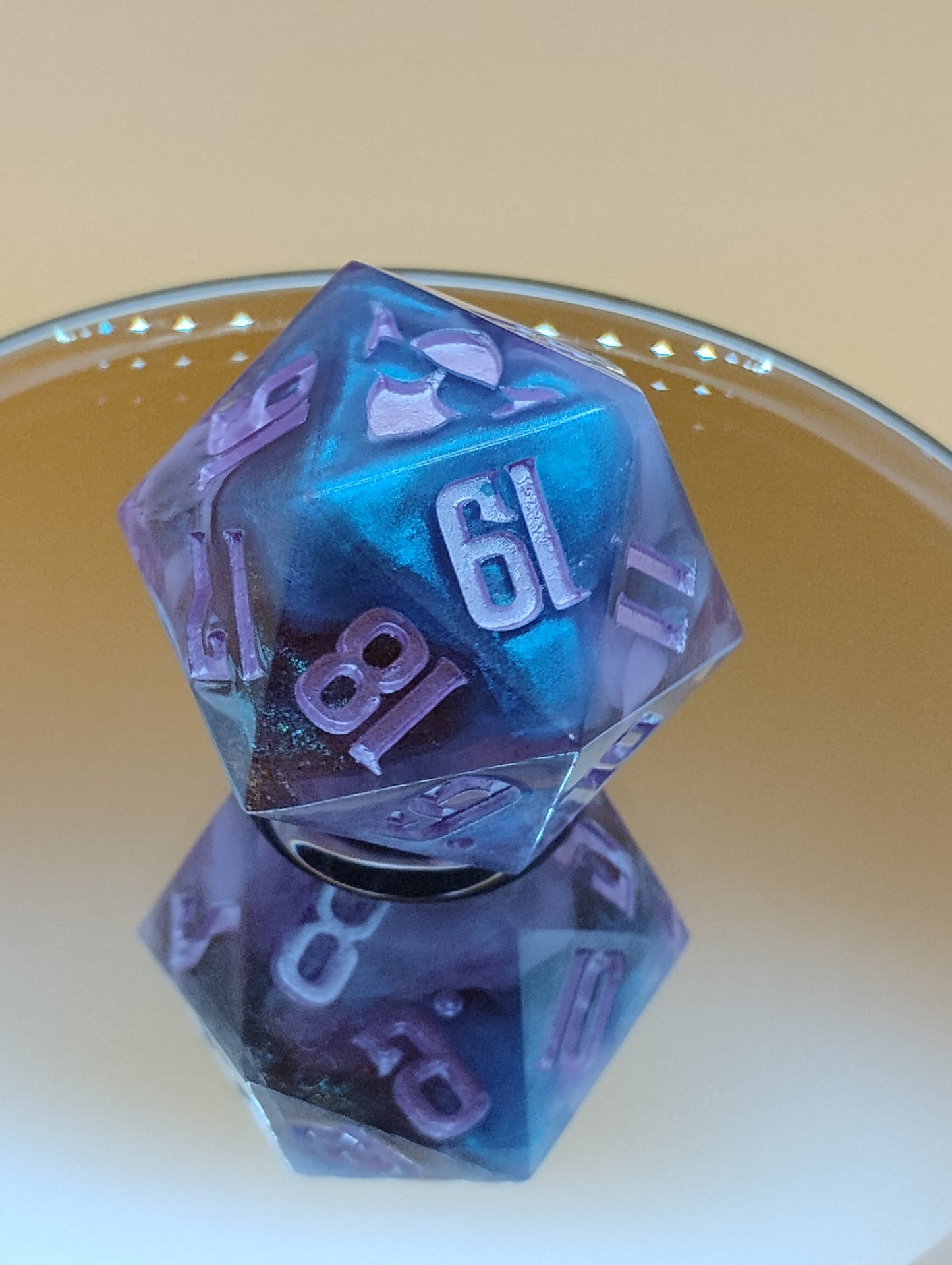 Arcane Eclipse 38mm Spindown – Handmade Gothic Purple & Blue MTG Life Counter by Nat20Dicery