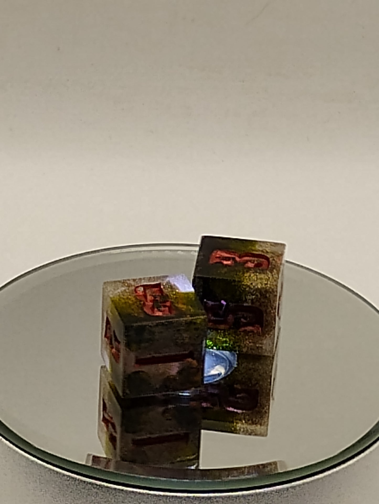 Handcrafted D6 Dice Pair – Black & Gold Shimmer with Red Ink | Dark Fantasy TTRPG Dice