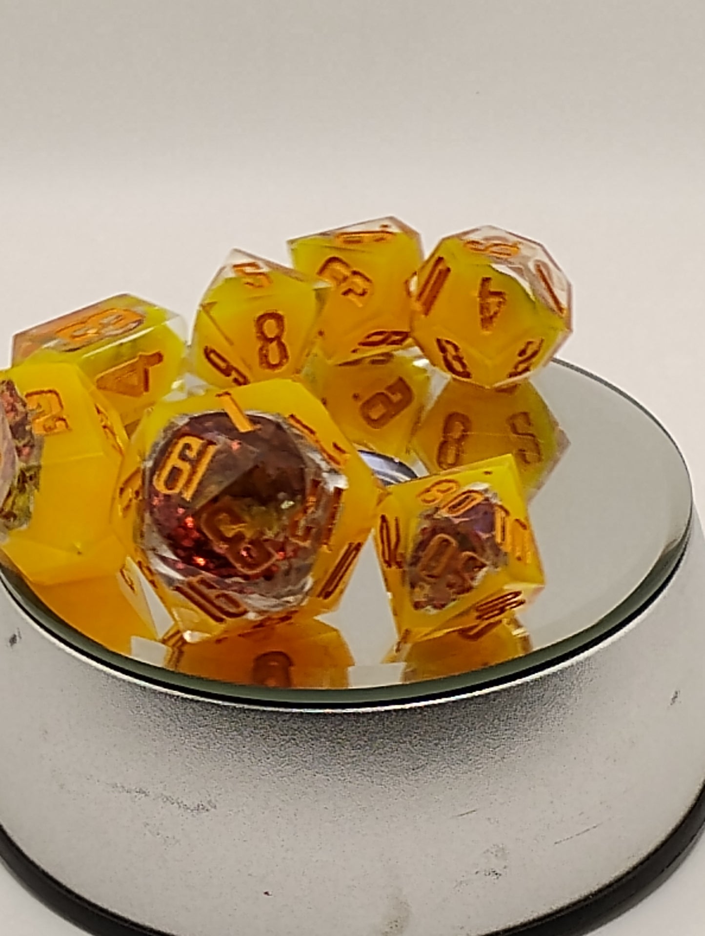 Sunfire Geode Dice Set - Dnd Dice set for TTRPGs