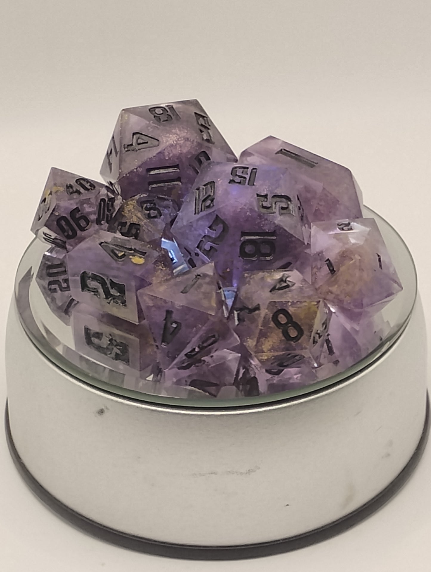 Official Licensed Handmade Dungeon Crawler Carl Dice Set | Purple & Black DCC Dice for Dungeon Crawler Carl, D&D & TTRPGs