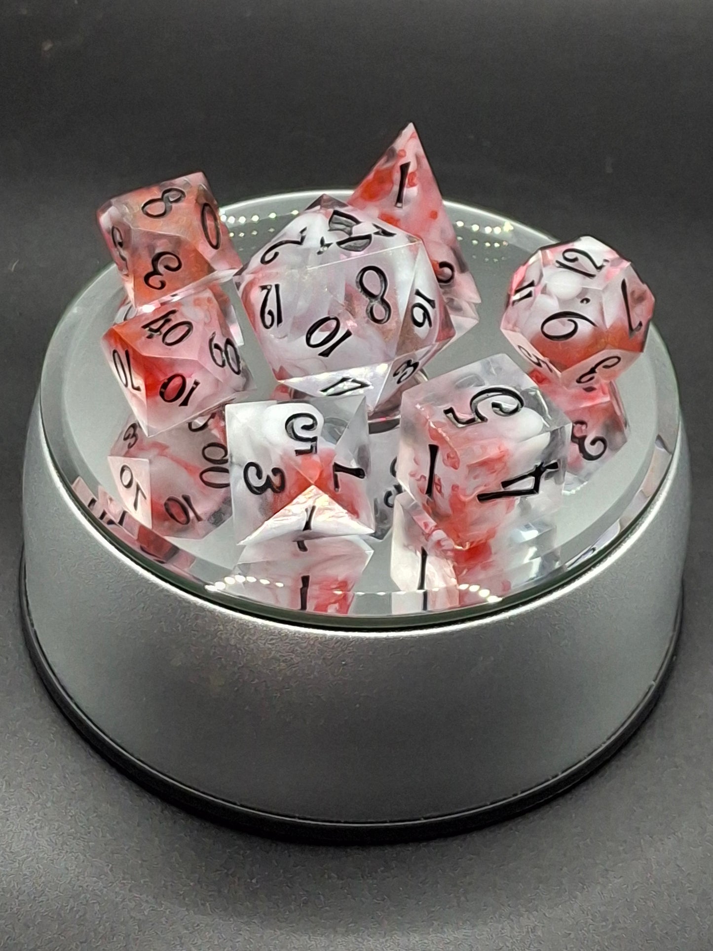 Massacre in the Water Set of 7 TTRPG Dice Set Tabletop Gaming Dungeons and Dragons Pathfinder | Hand Made Sharp Sided Dice