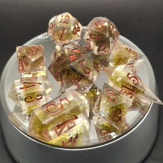 Bloody Moss Dice Set for Dungeons and Dragons or TTRPG