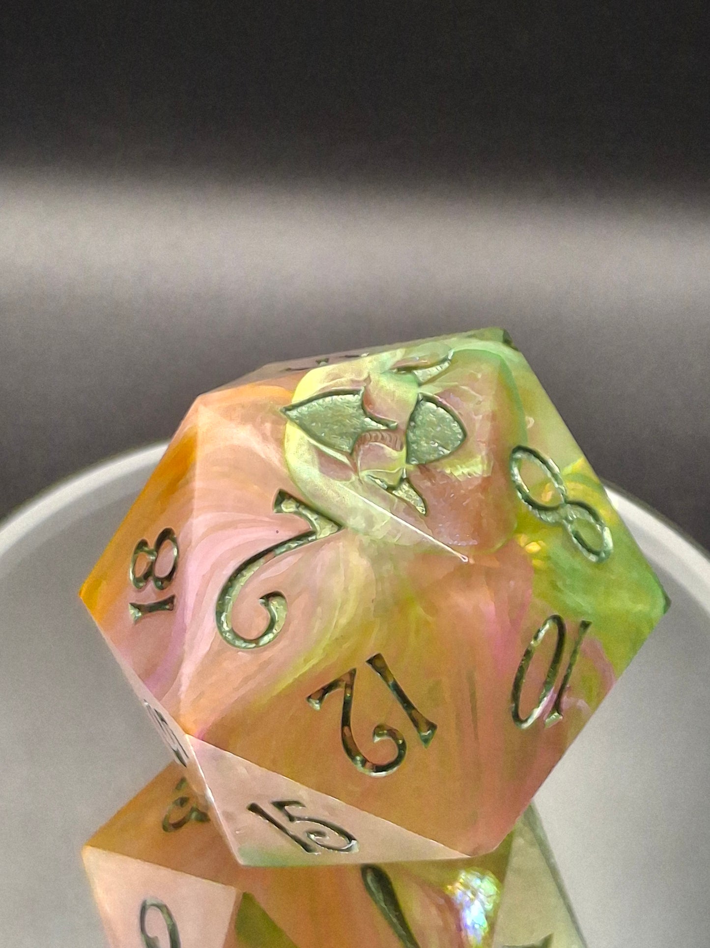 Mystical Aura 20-Sided Dice - Iridescent Color Shift 55mm Chonk Dice CHONKY BOY