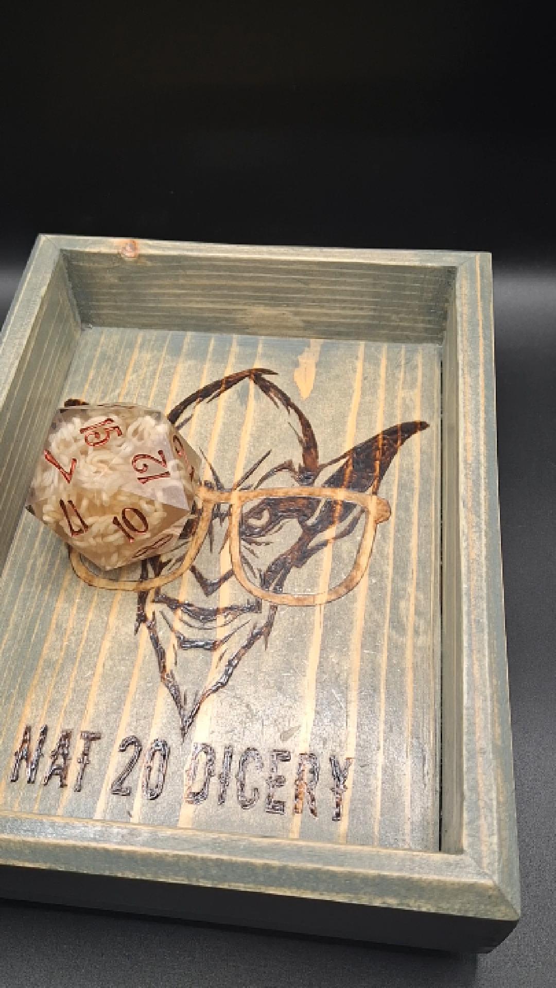 55mm Ramen Noodle Chonk D20 – Handmade Sharp-Edged Dice with Real Beef Ramen & TurboDork Redrum Ink