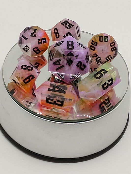 Monthly Subscription Box Goblin Gilded Chest Set of Sharp Sided TTRPG DnD Dice