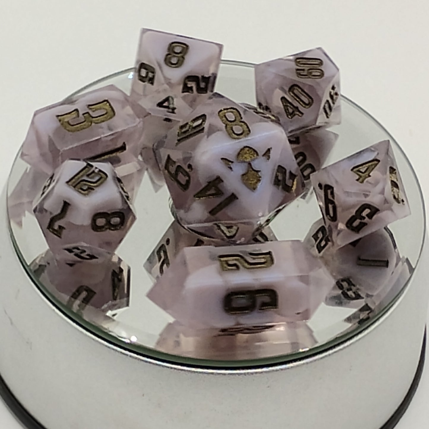 Stormy Weather Standard 7 Sharp Sided Hand Made DnD Dice Set