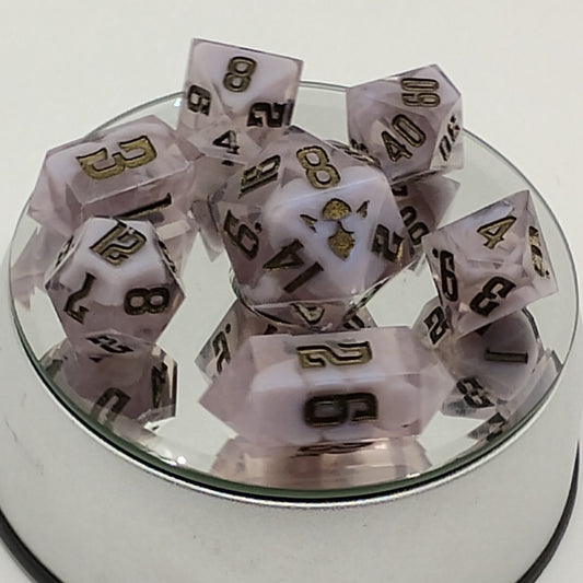 Stormy Weather Standard 7 Sharp Sided Hand Made DnD Dice Set