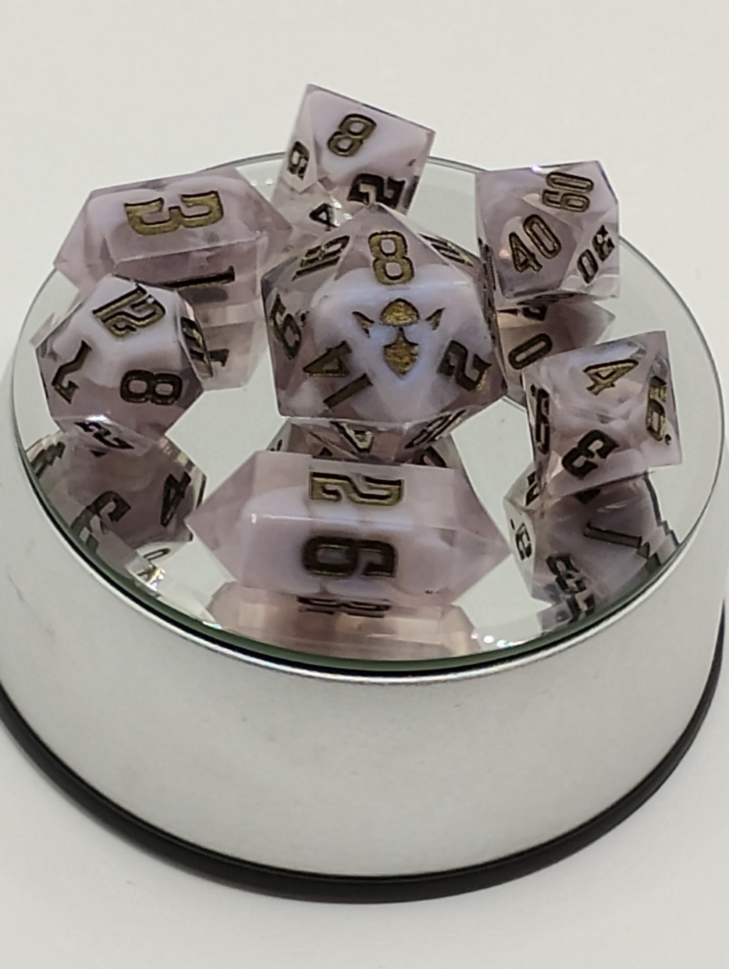 Stormy Weather Standard 7 Sharp Sided Hand Made DnD Dice Set