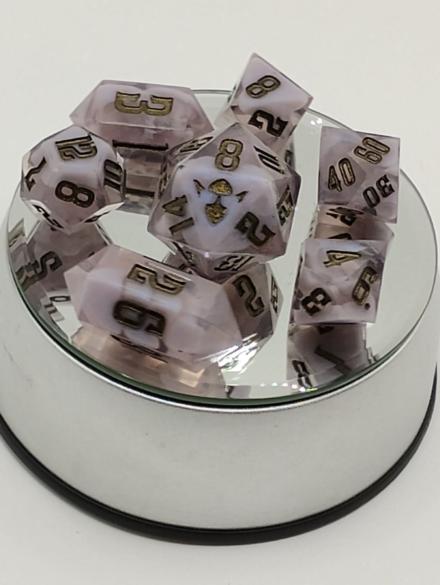 Stormy Weather Standard 7 Sharp Sided Hand Made DnD Dice Set