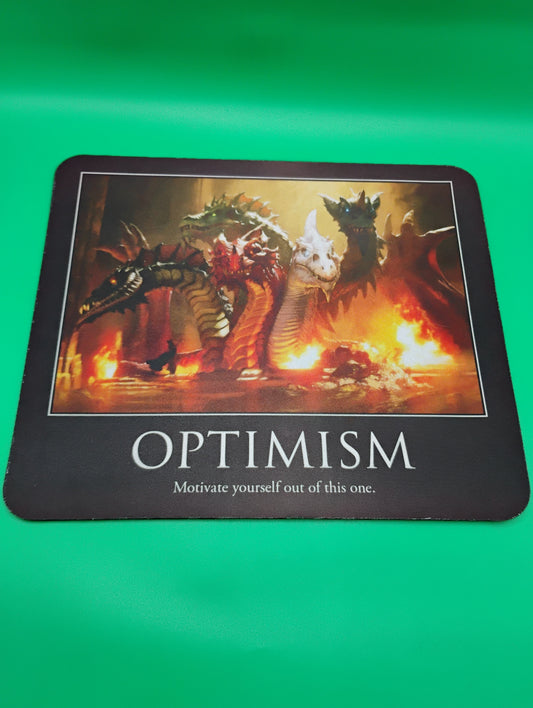 Dungeon Optimism Mouse Pad – Funny D&D Inspirational Desk Art for Adventurers