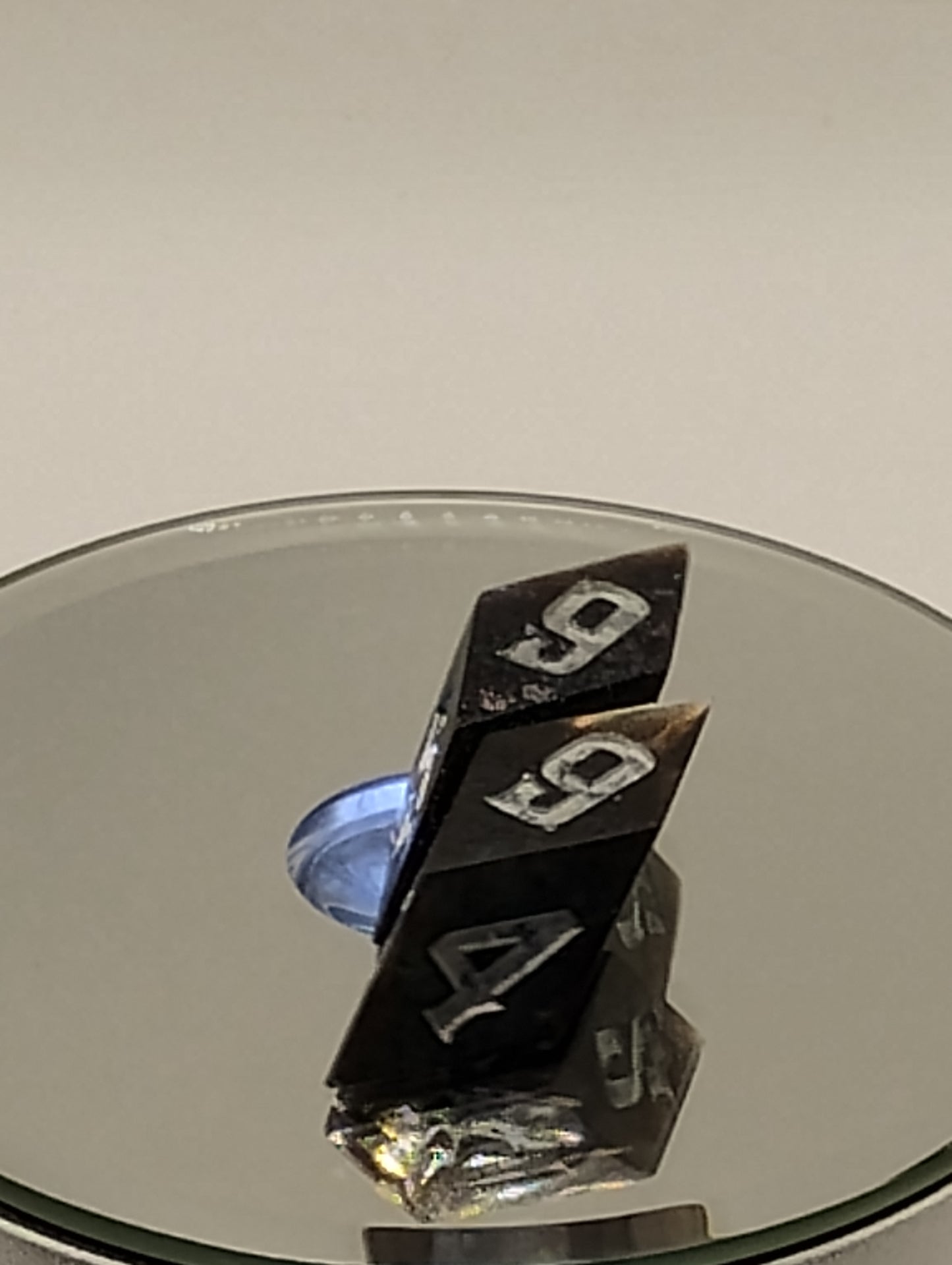 Handmade Rhombic D6 Dice Pair – Black Glimmer & Silver Ink | Dark Fantasy TTRPG Dice