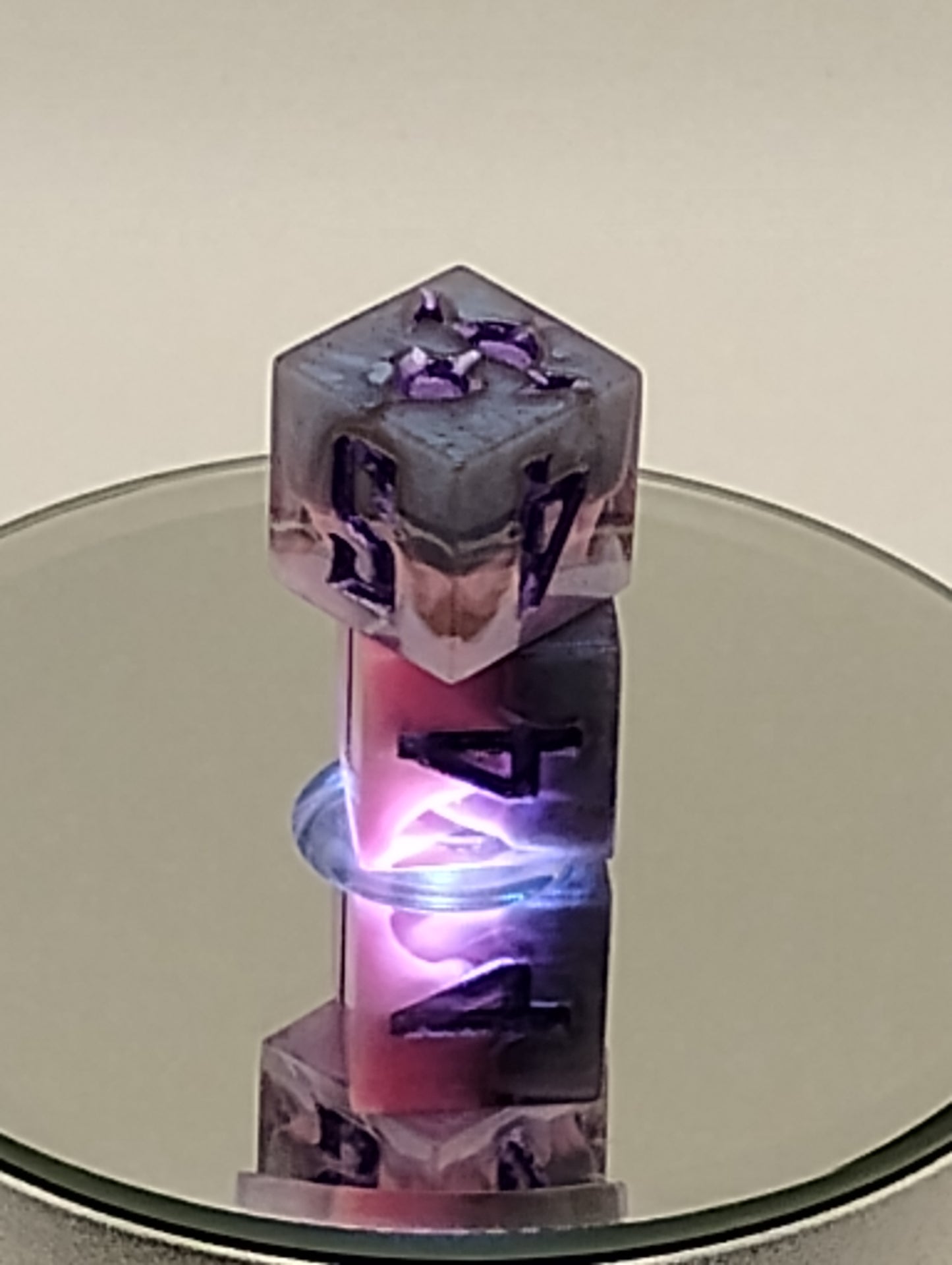 Handmade Enchanted D6 Dice Pair – Blue, Pink & Purple Whimsical TTRPG Dice