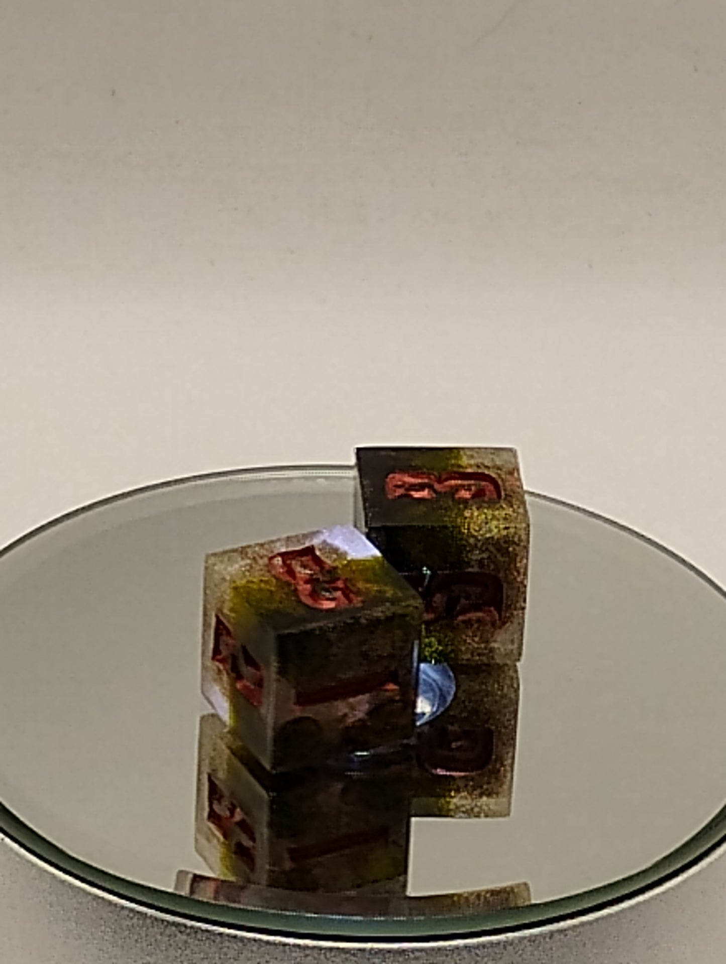 Handcrafted D6 Dice Pair – Black & Gold Shimmer with Red Ink | Dark Fantasy TTRPG Dice