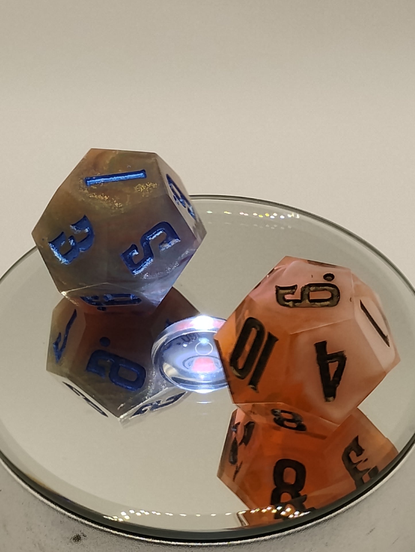 Daggerheart Twin d12 Dice for Dungeons & Dragons – Orange Cream & Ash Glitter Set