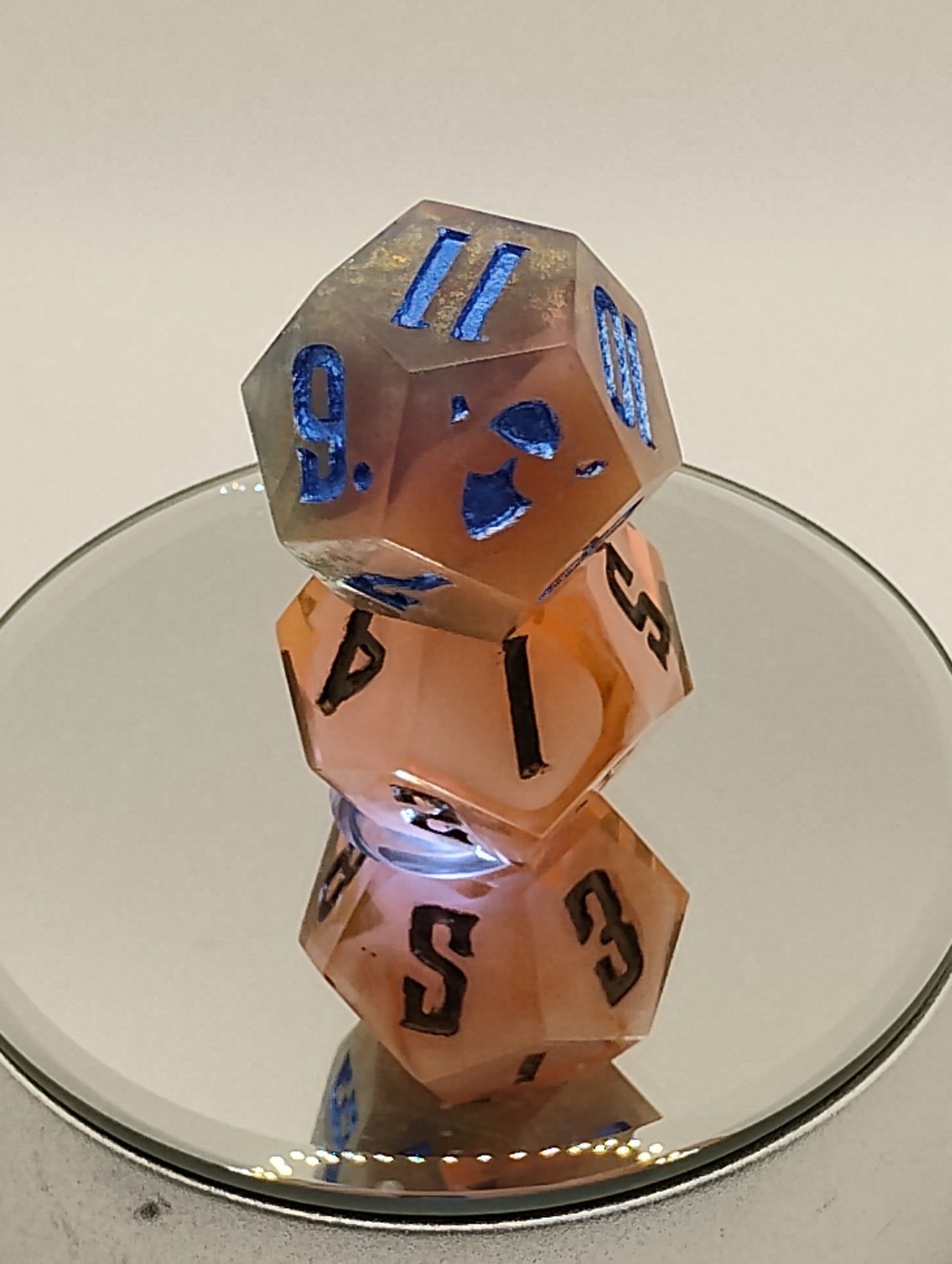 Daggerheart Twin d12 Dice for Dungeons & Dragons – Orange Cream & Ash Glitter Set