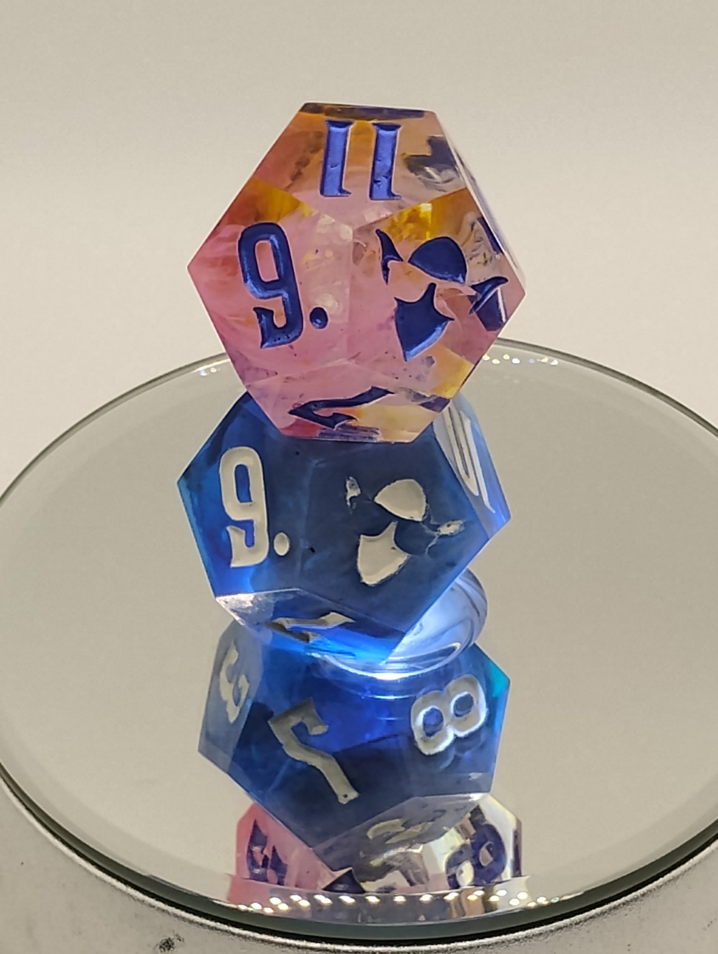 Daggerheart Twin d12 Dice for Dungeons & Dragons – Ocean Sky & Sunset Bloom