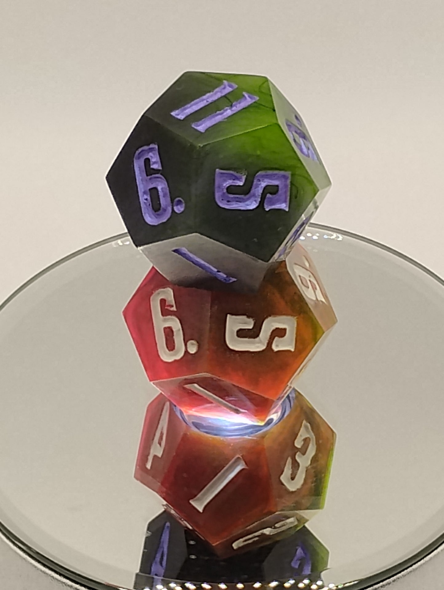 Daggerheart Twin d12 Dice for Dungeons & Dragons – Verdant Shadow & Crimson Veil