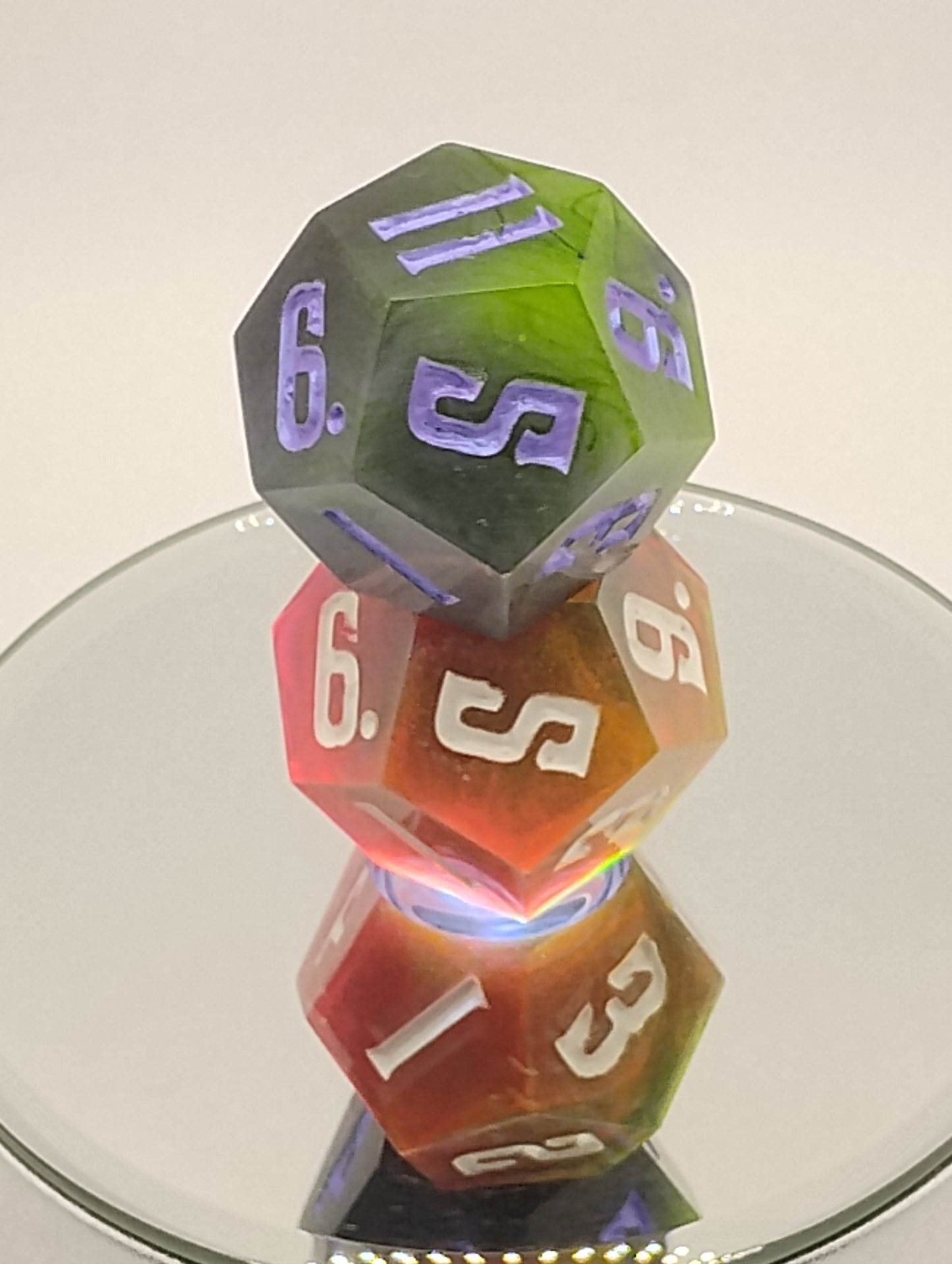 Daggerheart Twin d12 Dice for Dungeons & Dragons – Verdant Shadow & Crimson Veil