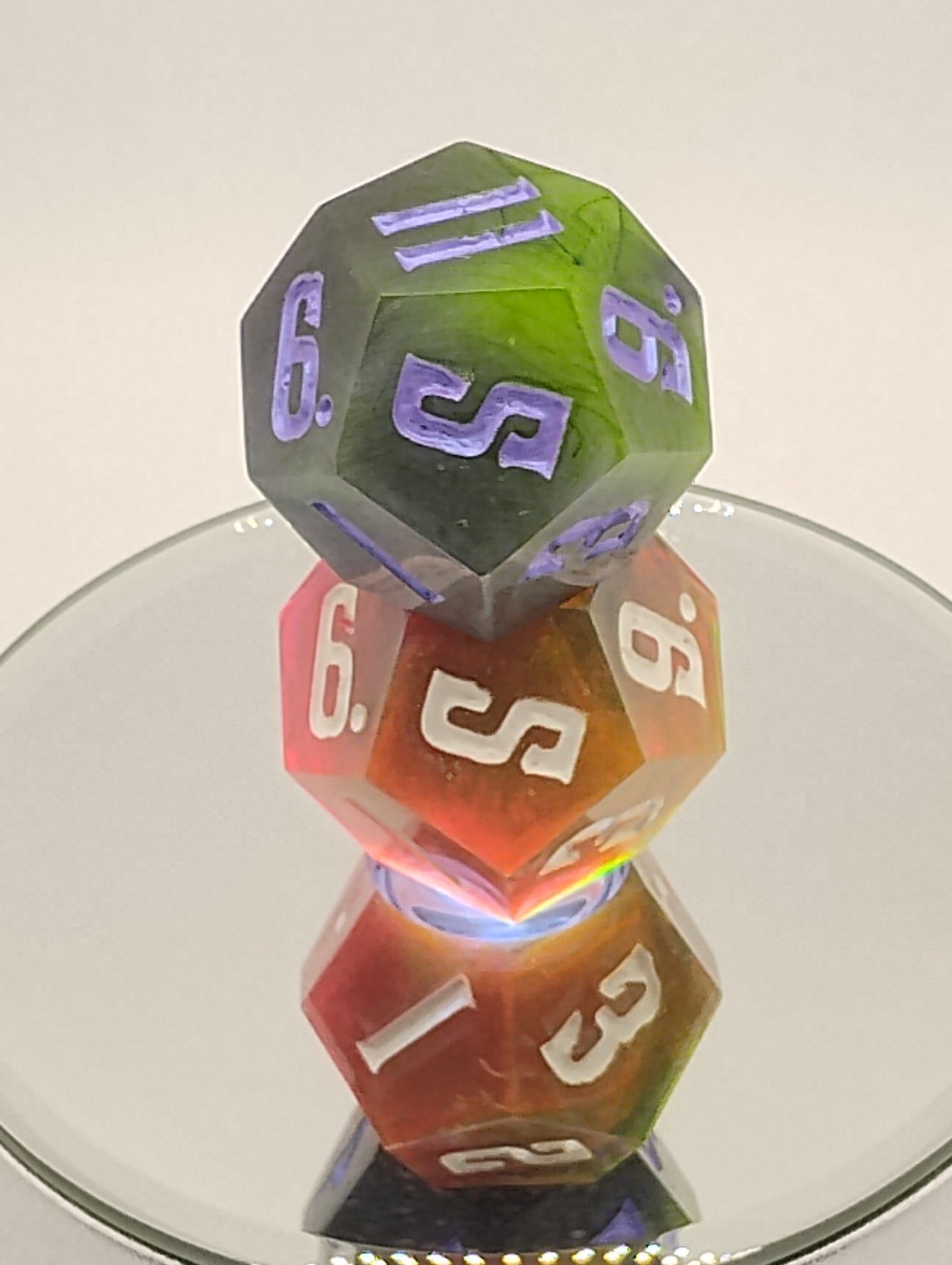 Daggerheart Twin d12 Dice for Dungeons & Dragons – Verdant Shadow & Crimson Veil