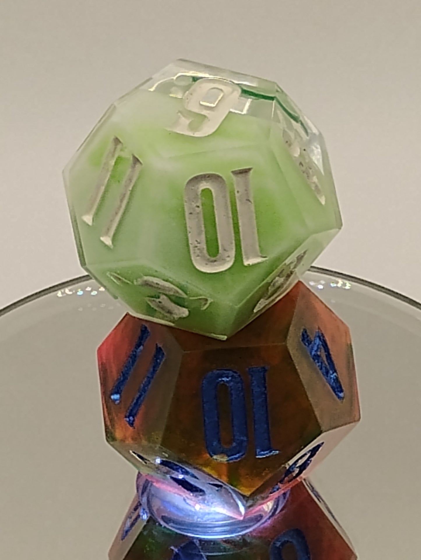 XL Daggerheart d12 Dice by Nat 20 Dicery for Daggerheart by Critical Role – Limecream Reverie Hope & Bloodroot Shimmer Fear | Oversized D&D Dice Set