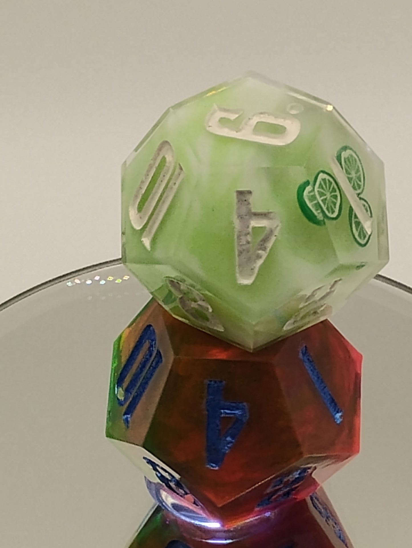 XL Daggerheart d12 Dice by Nat 20 Dicery for Daggerheart by Critical Role – Limecream Reverie Hope & Bloodroot Shimmer Fear | Oversized D&D Dice Set