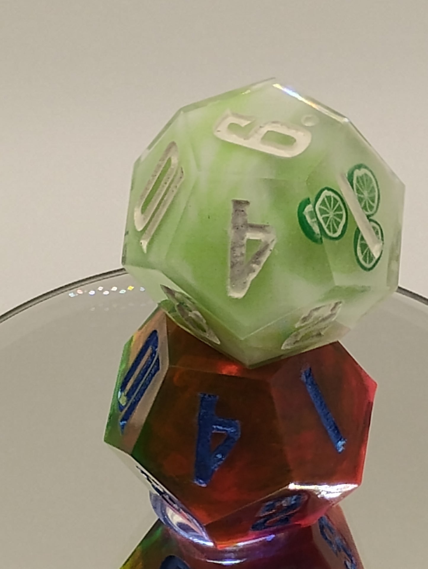 XL Daggerheart d12 Dice by Nat 20 Dicery for Daggerheart by Critical Role – Limecream Reverie Hope & Bloodroot Shimmer Fear | Oversized D&D Dice Set