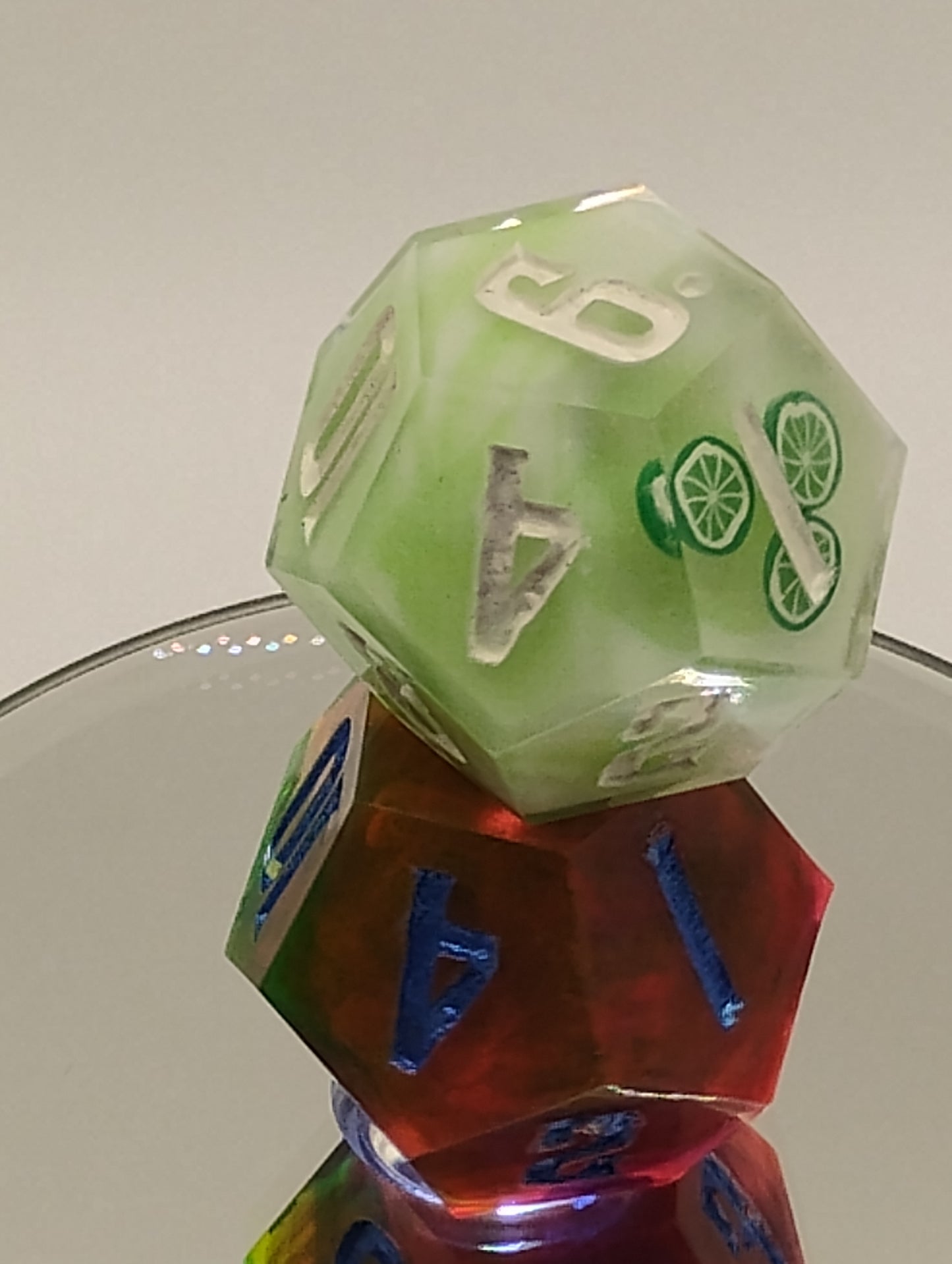 XL Daggerheart d12 Dice by Nat 20 Dicery for Daggerheart by Critical Role – Limecream Reverie Hope & Bloodroot Shimmer Fear | Oversized D&D Dice Set